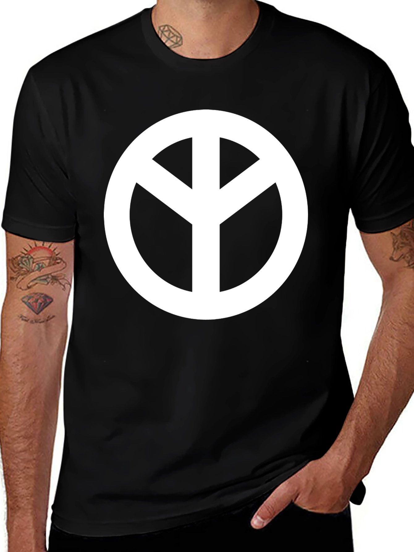 Peace Symbol Black T-Shirt
