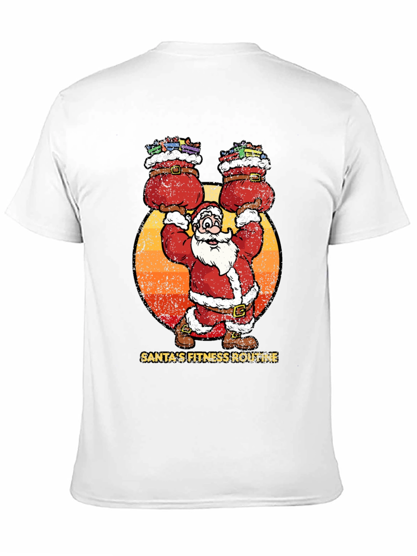 Santas Fitness Routine Graphic T-Shirt