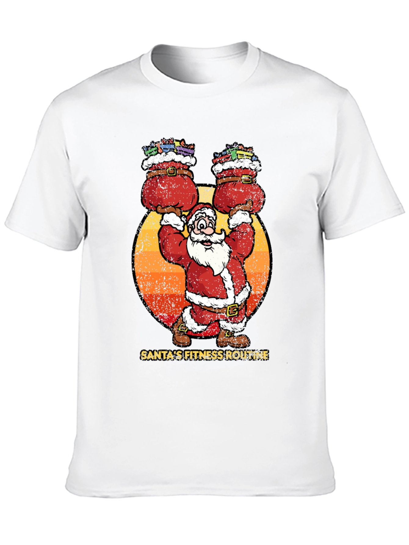 Santas Fitness Routine Graphic T-Shirt