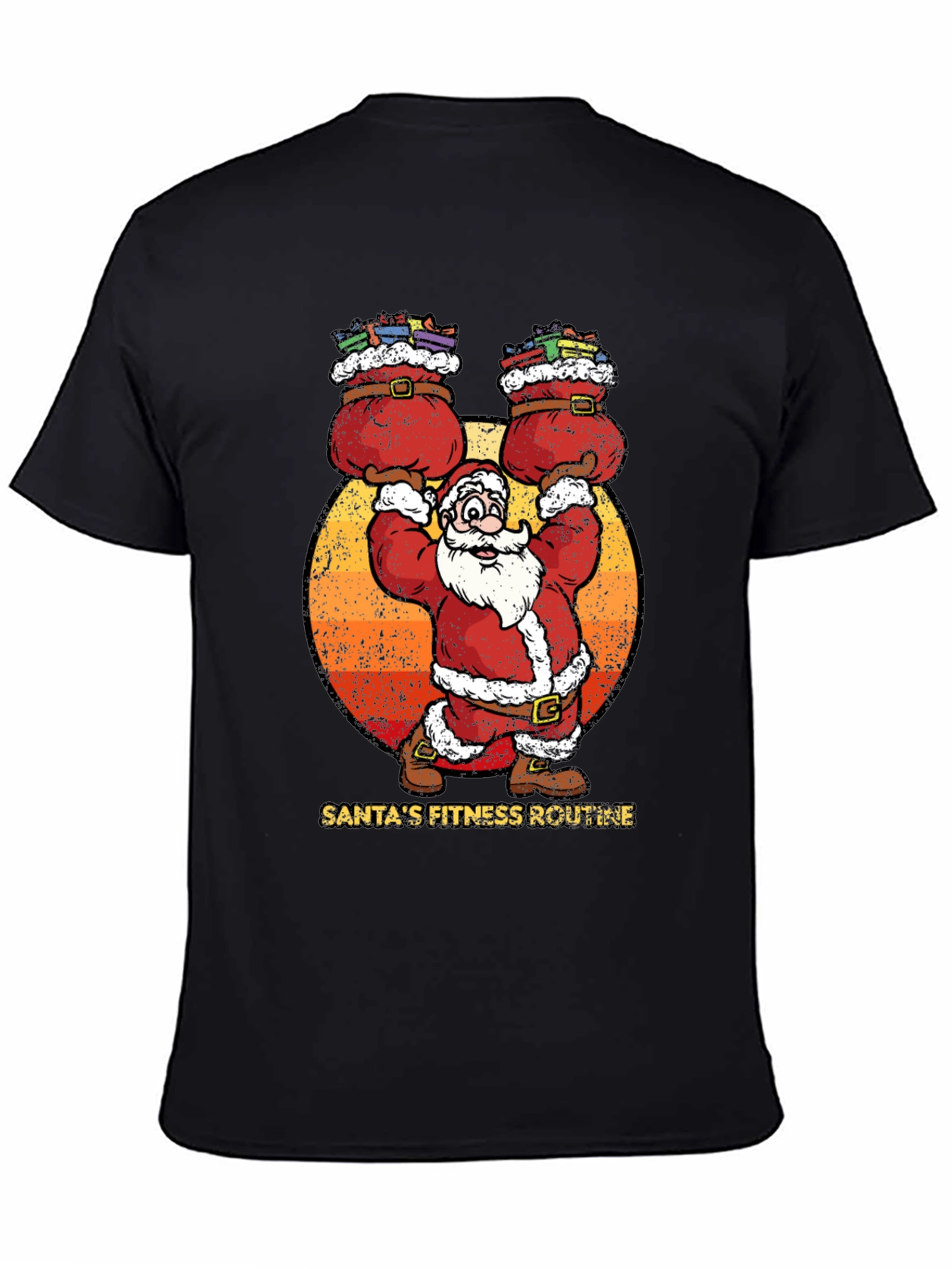 Santas Fitness Routine Graphic T-Shirt