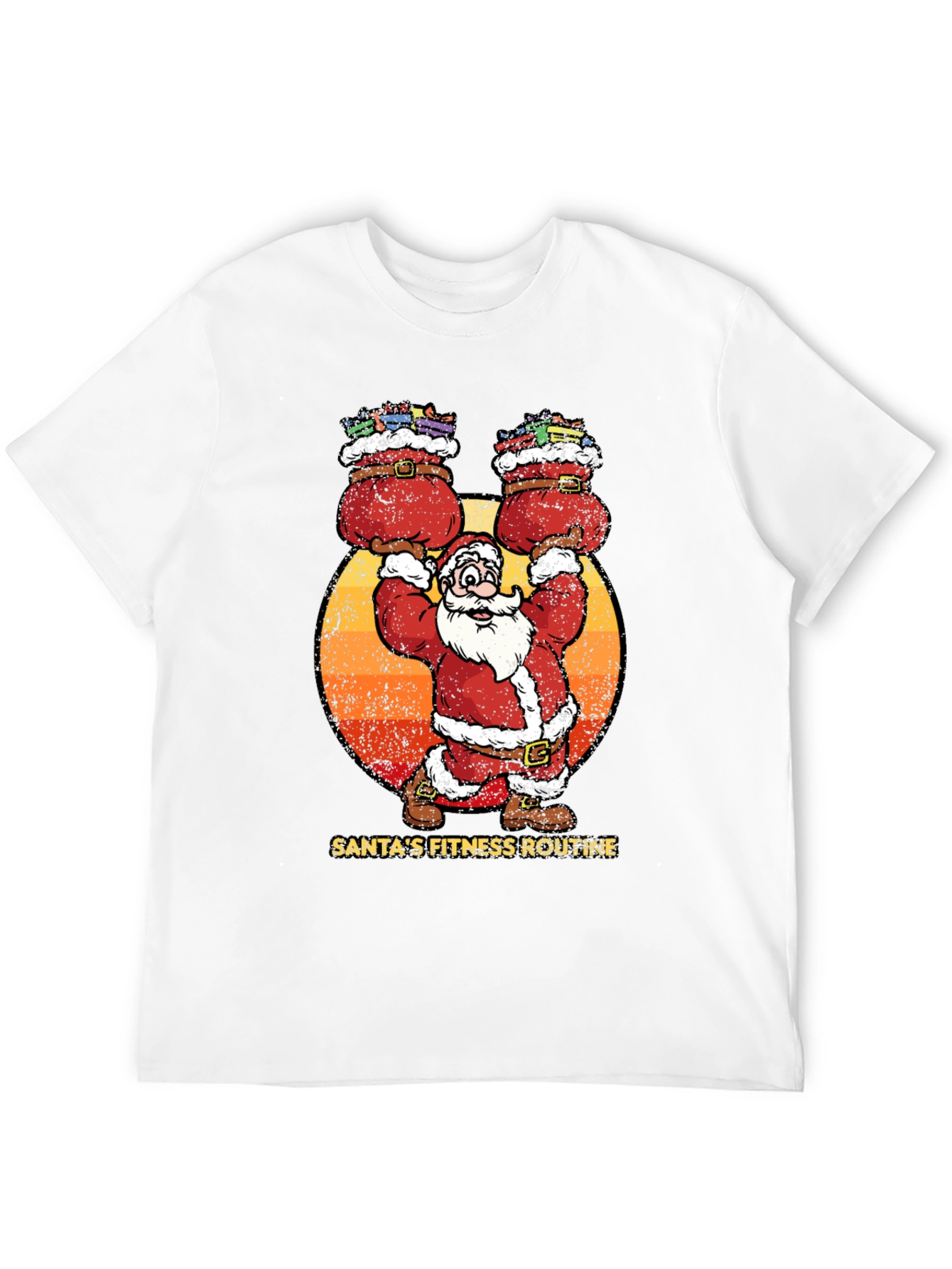 Santas Fitness Routine Graphic T-Shirt