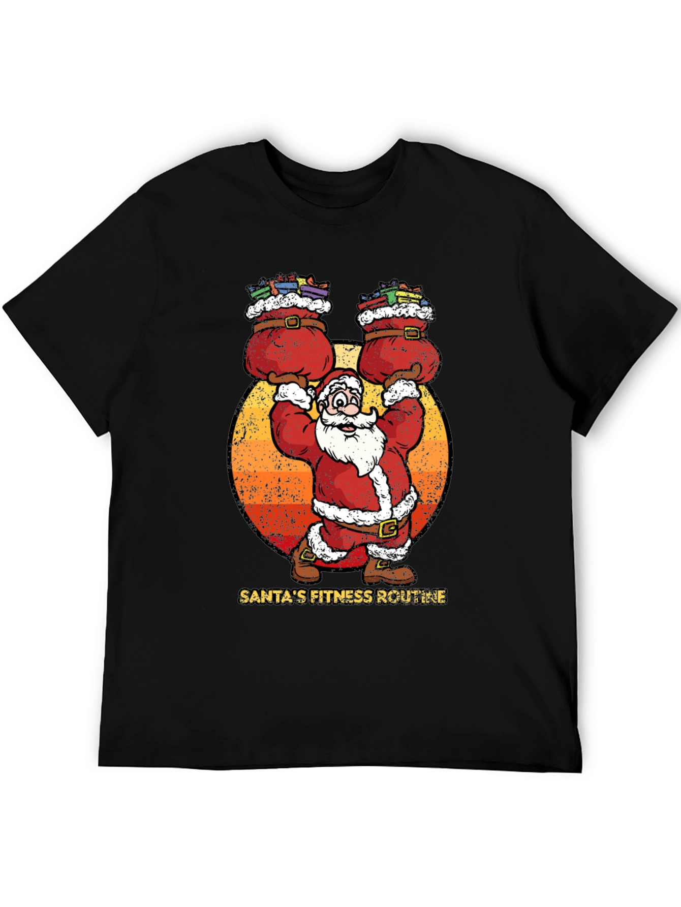 Santas Fitness Routine Graphic T-Shirt