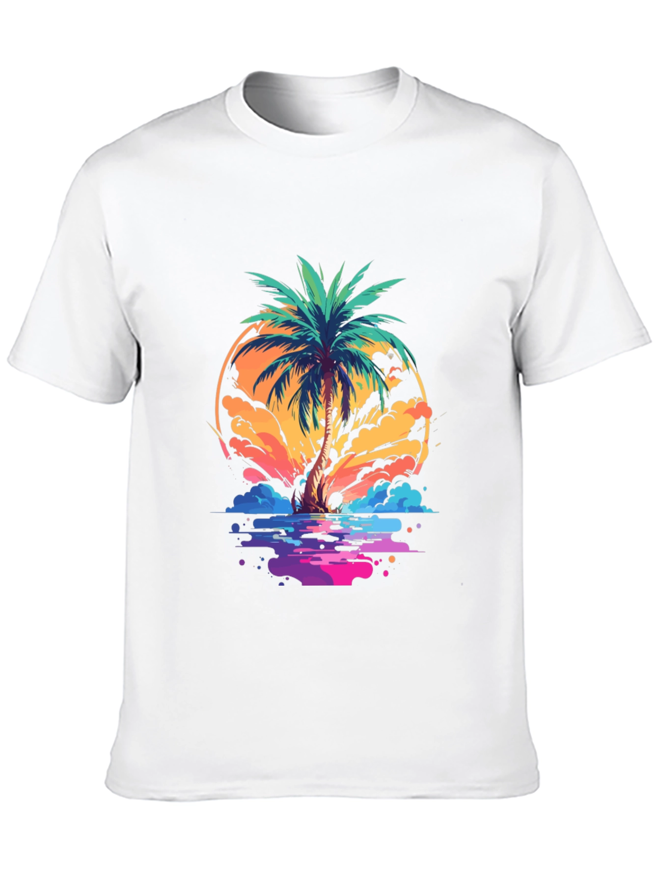 Retro Palm Tree T-Shirt - Summer Vibes