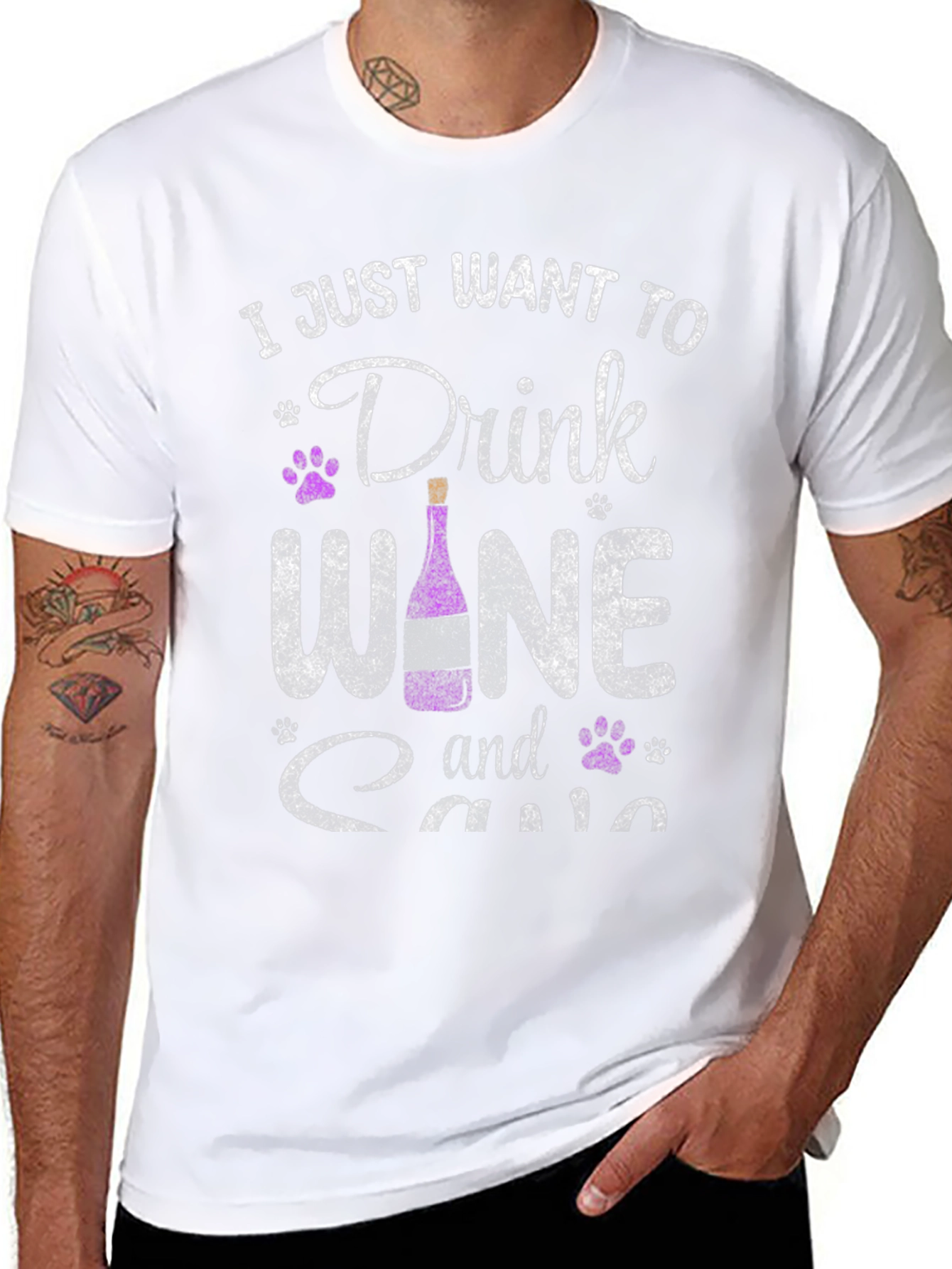 Wine & Cats Graphic Tee