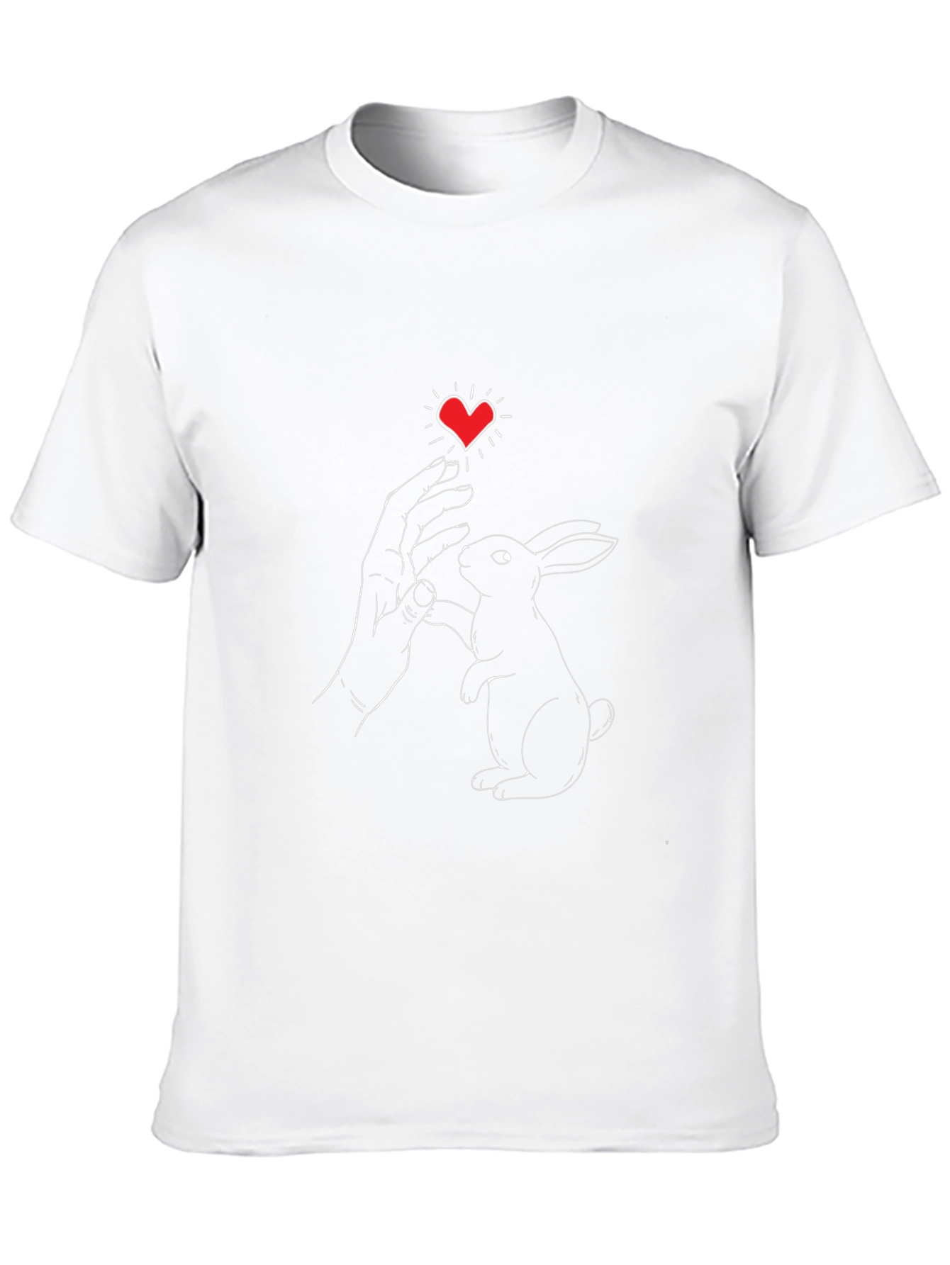 Rabbit & Heart Graphic Tee - Black Cotton Blend