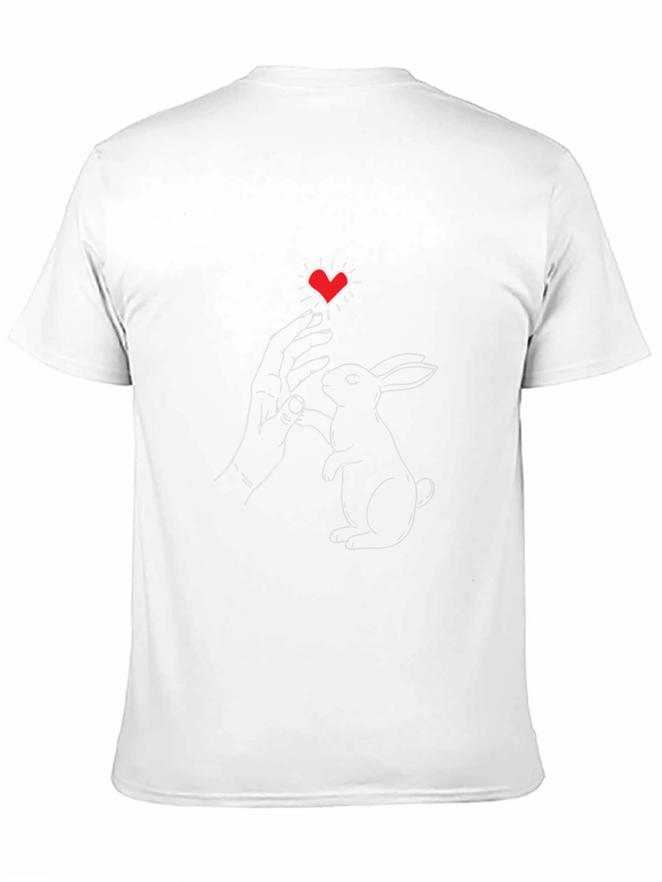 Rabbit & Heart Graphic Tee - Black Cotton Blend