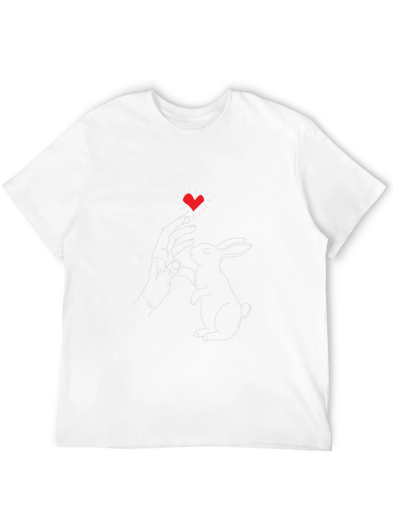 Rabbit & Heart Graphic Tee - Black Cotton Blend