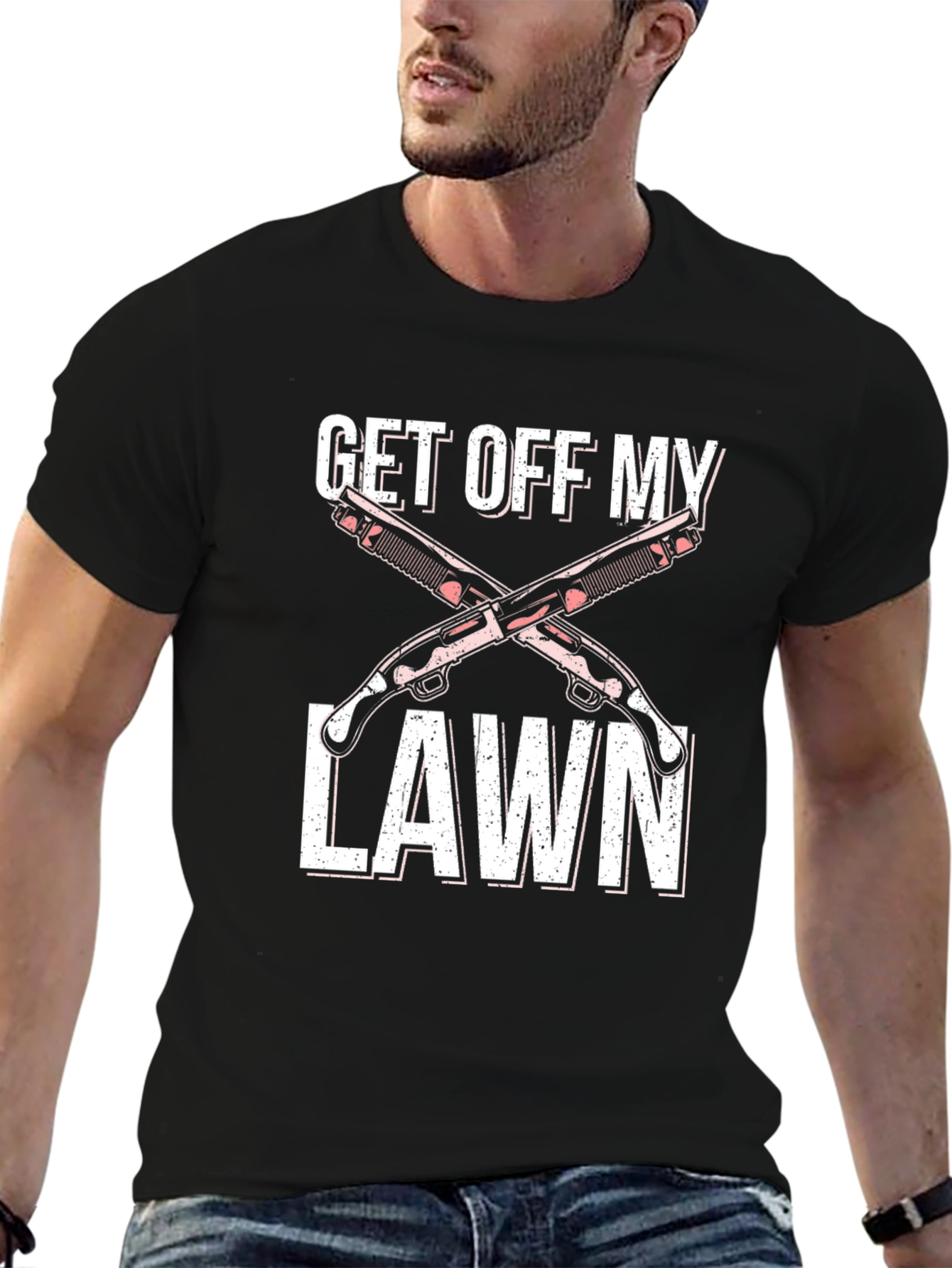 Get Off My Lawn Graphic Tee - Black