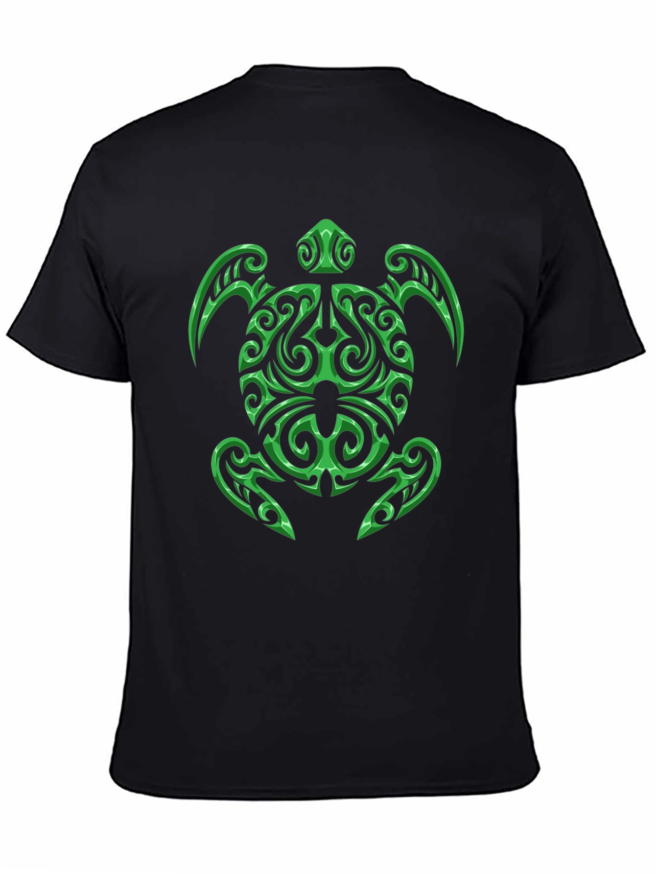 Tribal Turtle Graphic Black T-Shirt