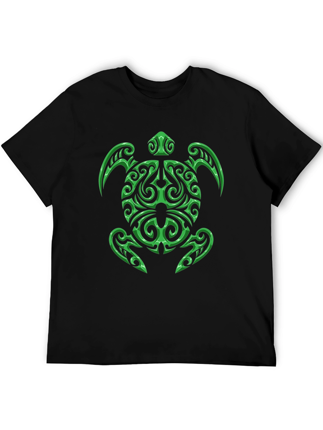 Tribal Turtle Graphic Black T-Shirt