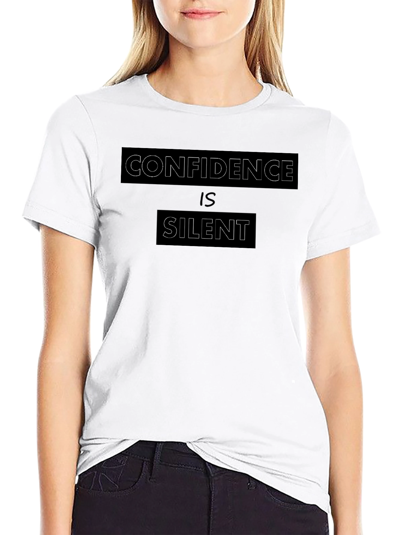 Confidence is Silent Black Tee