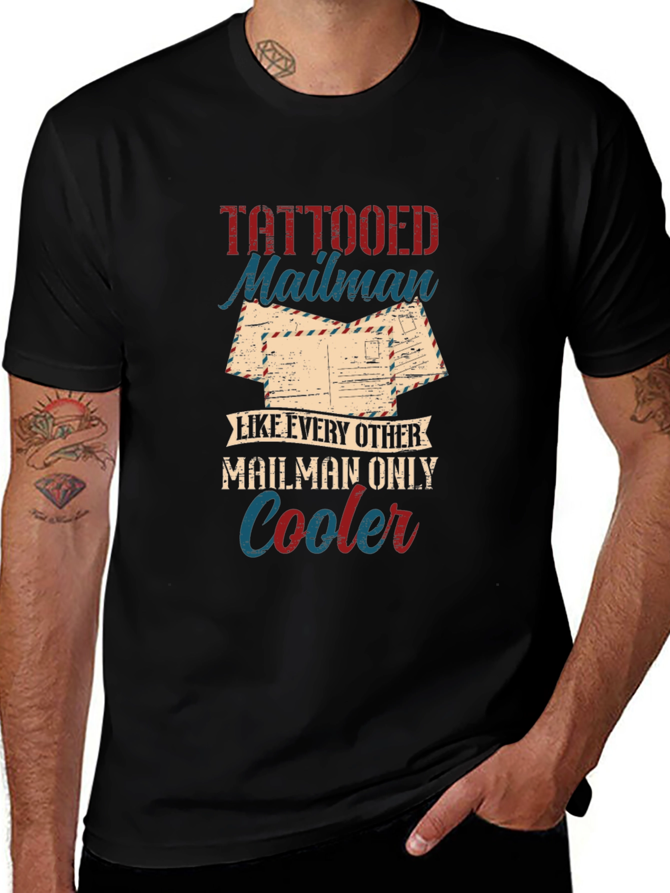 Tattooed Mailman Graphic T-Shirt