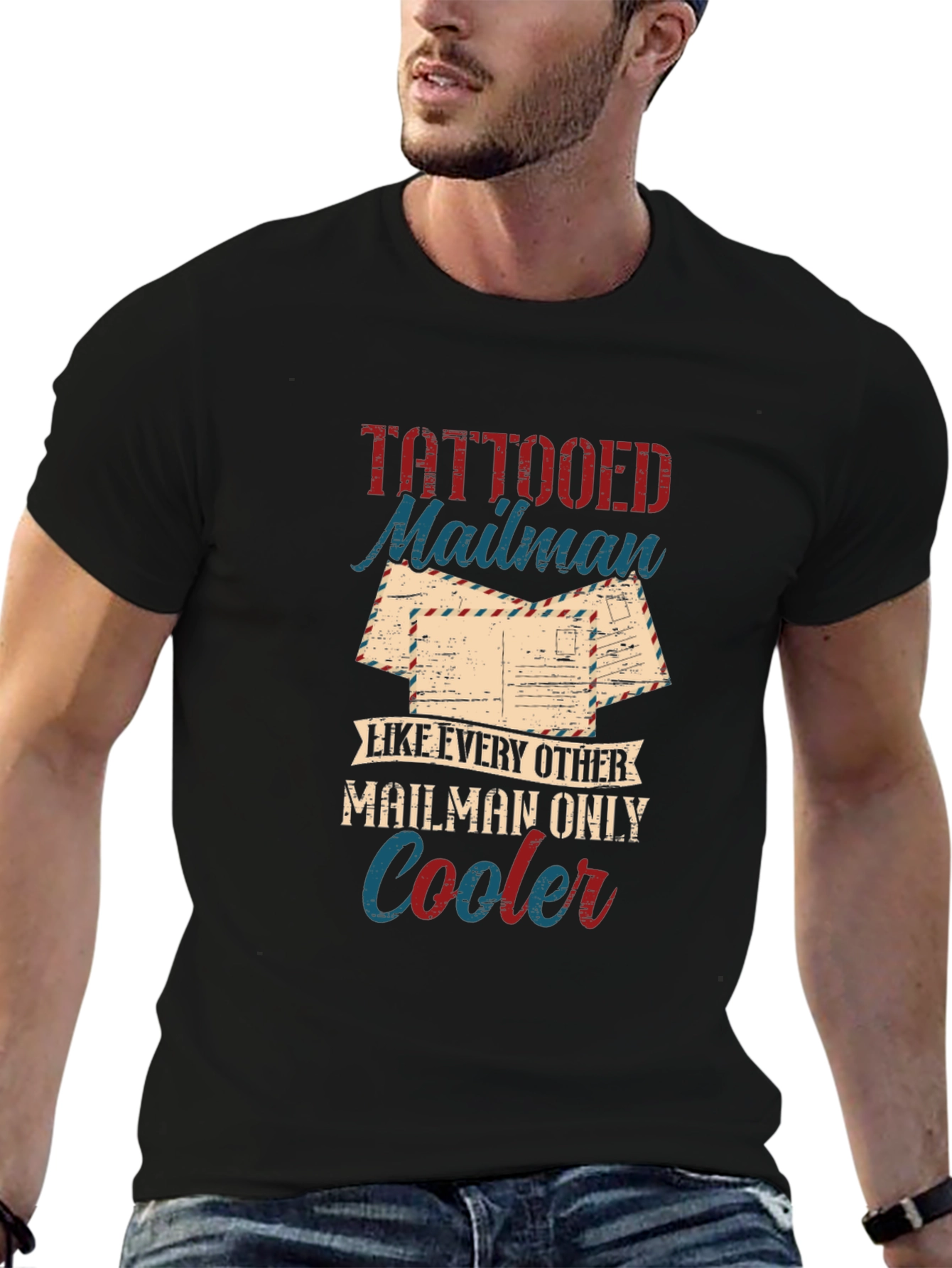 Tattooed Mailman Graphic T-Shirt