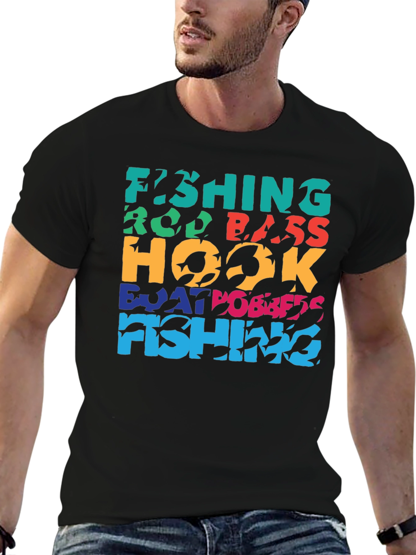 Fishing T-Shirt | Rod Bass Hook Boat Design