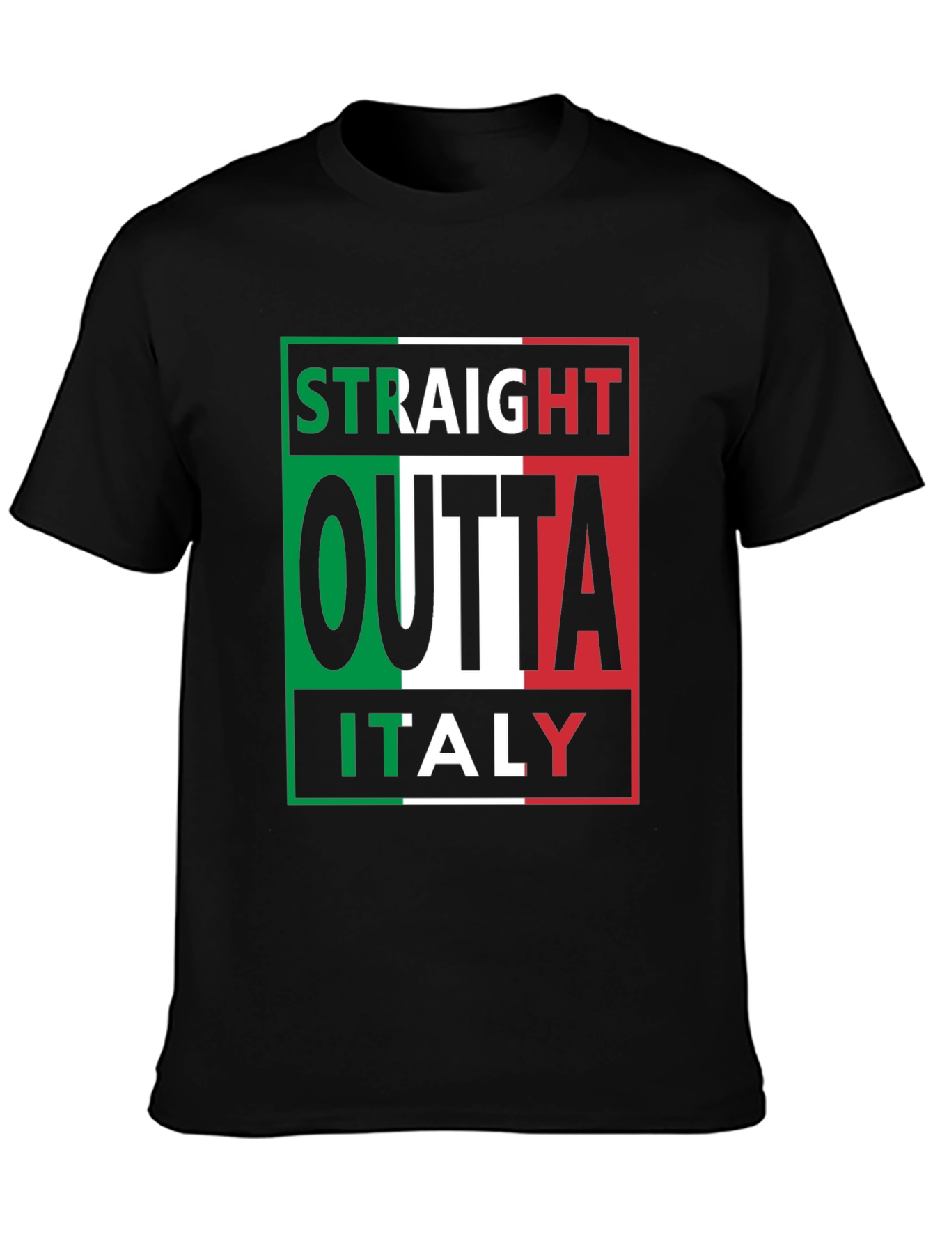 Straight Outta Italy Black T-Shirt