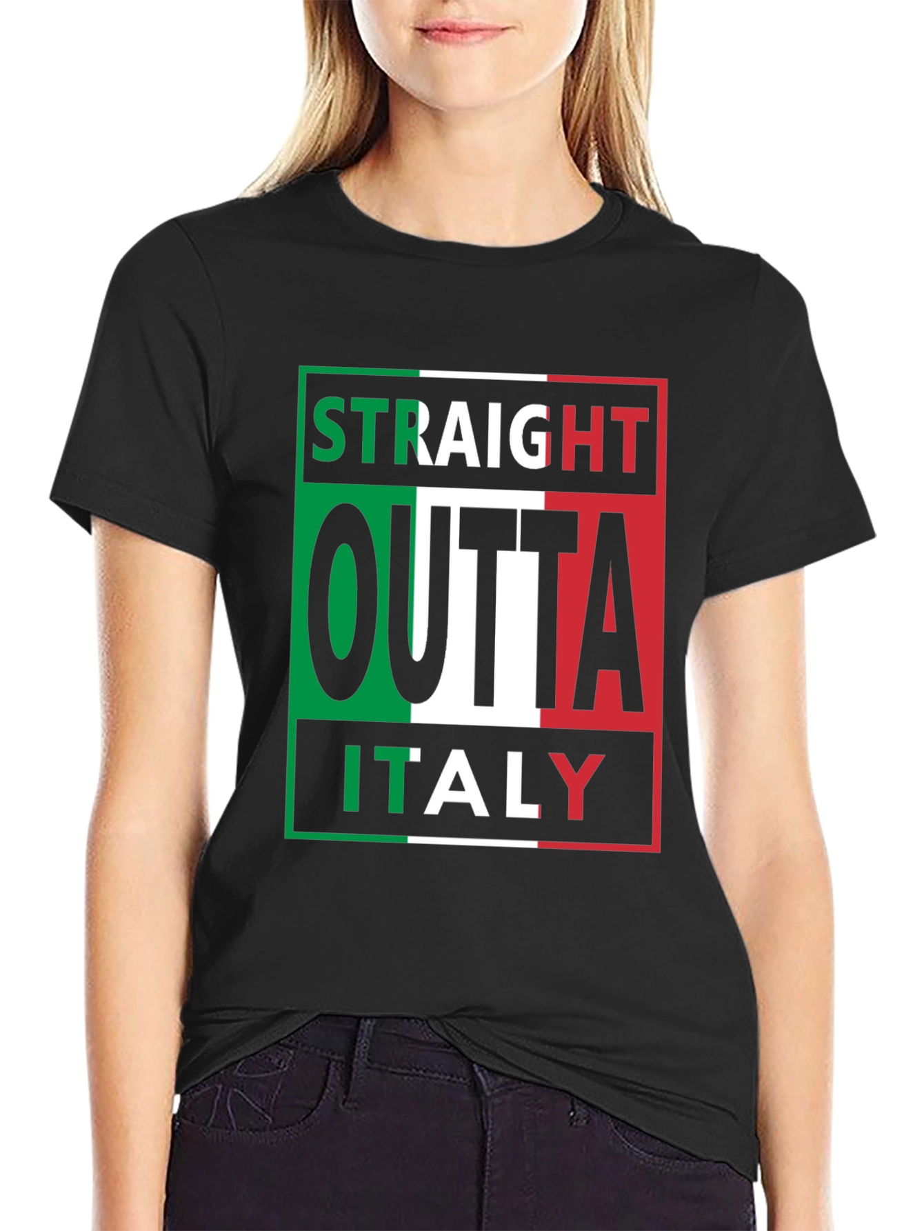 Straight Outta Italy Black T-Shirt