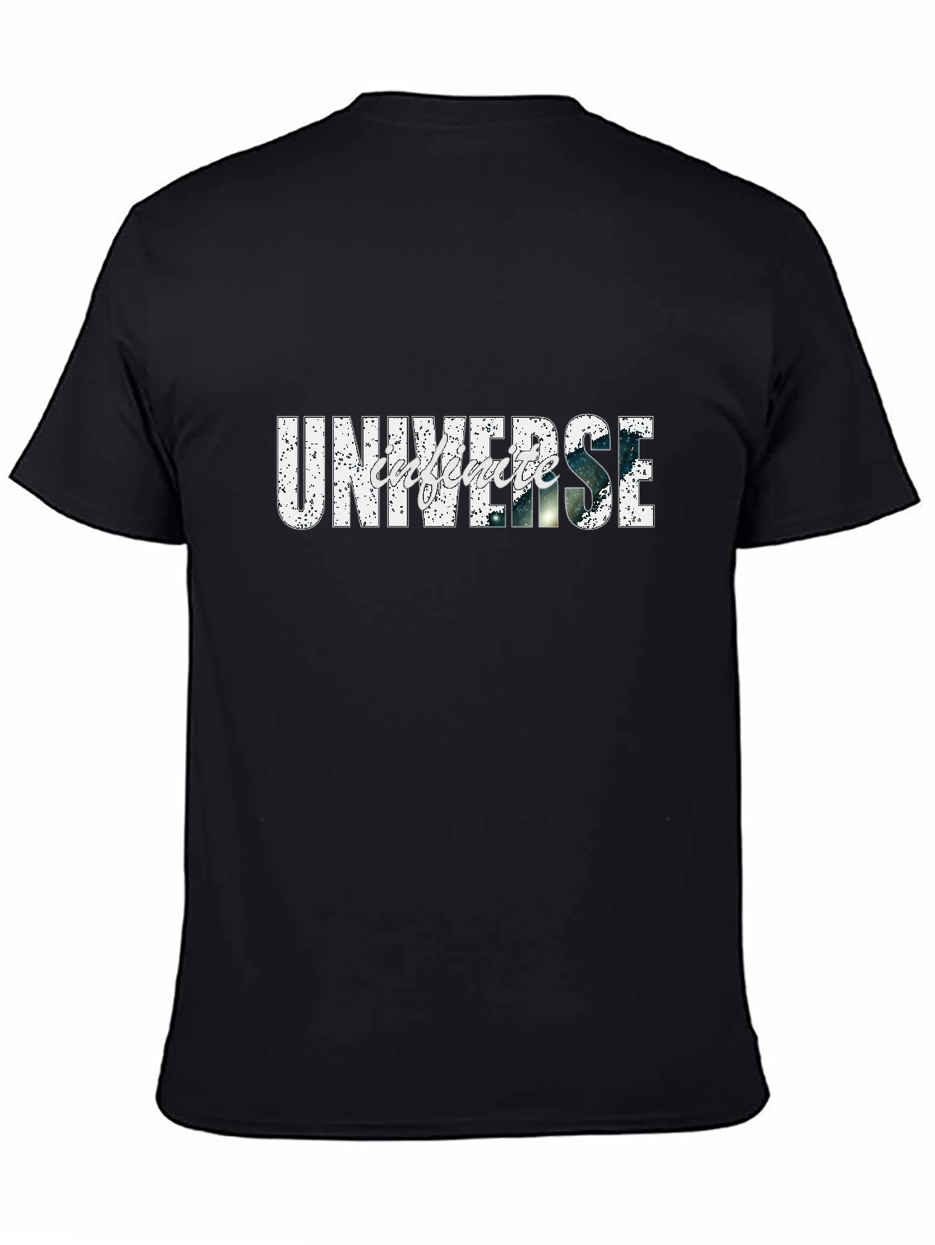 Universe Graphic Print Black T-Shirt