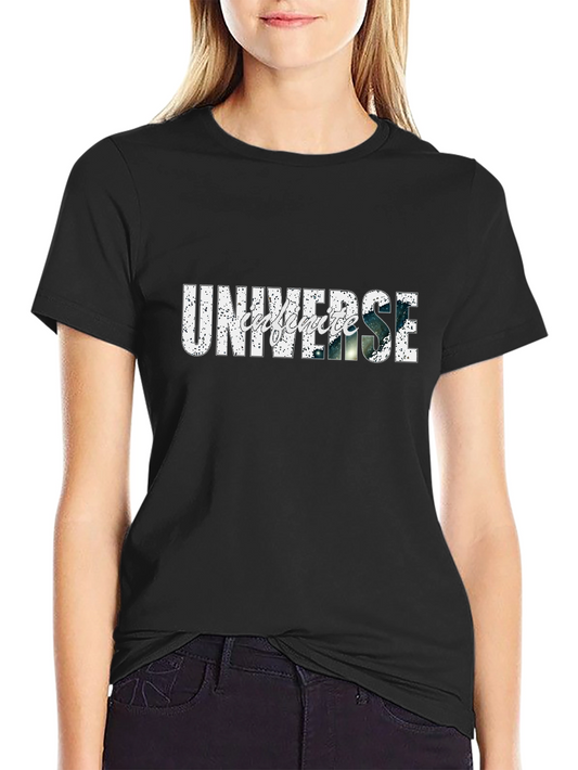Universe Graphic Print Black T-Shirt