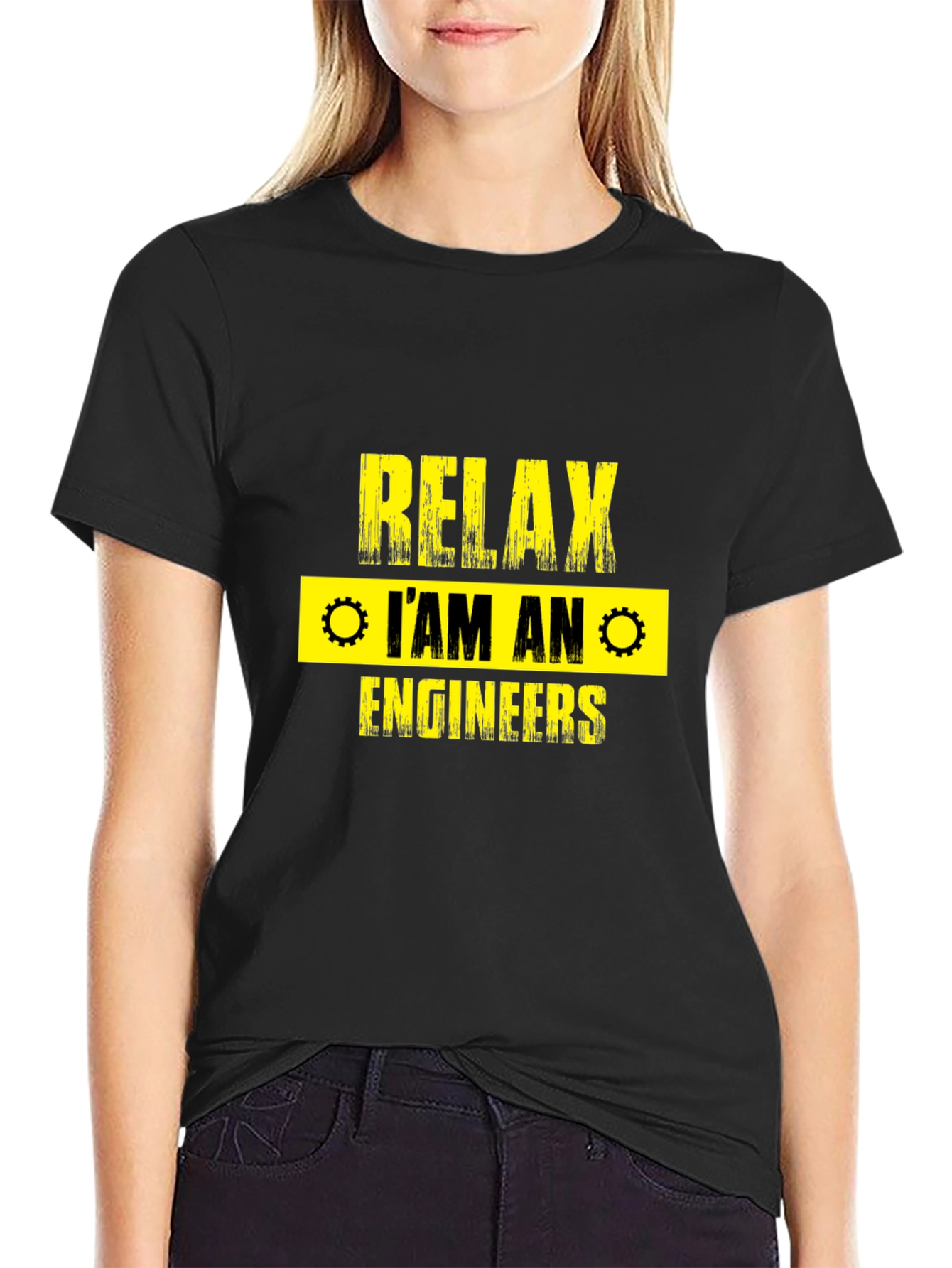 Relax Im An Engineer T-Shirt - Black