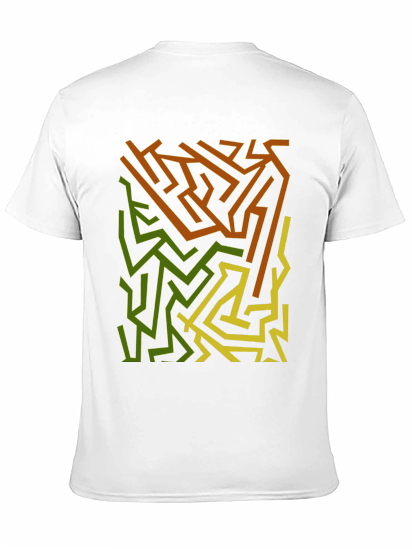 Abstract Maze Graphic Print Black T-Shirt