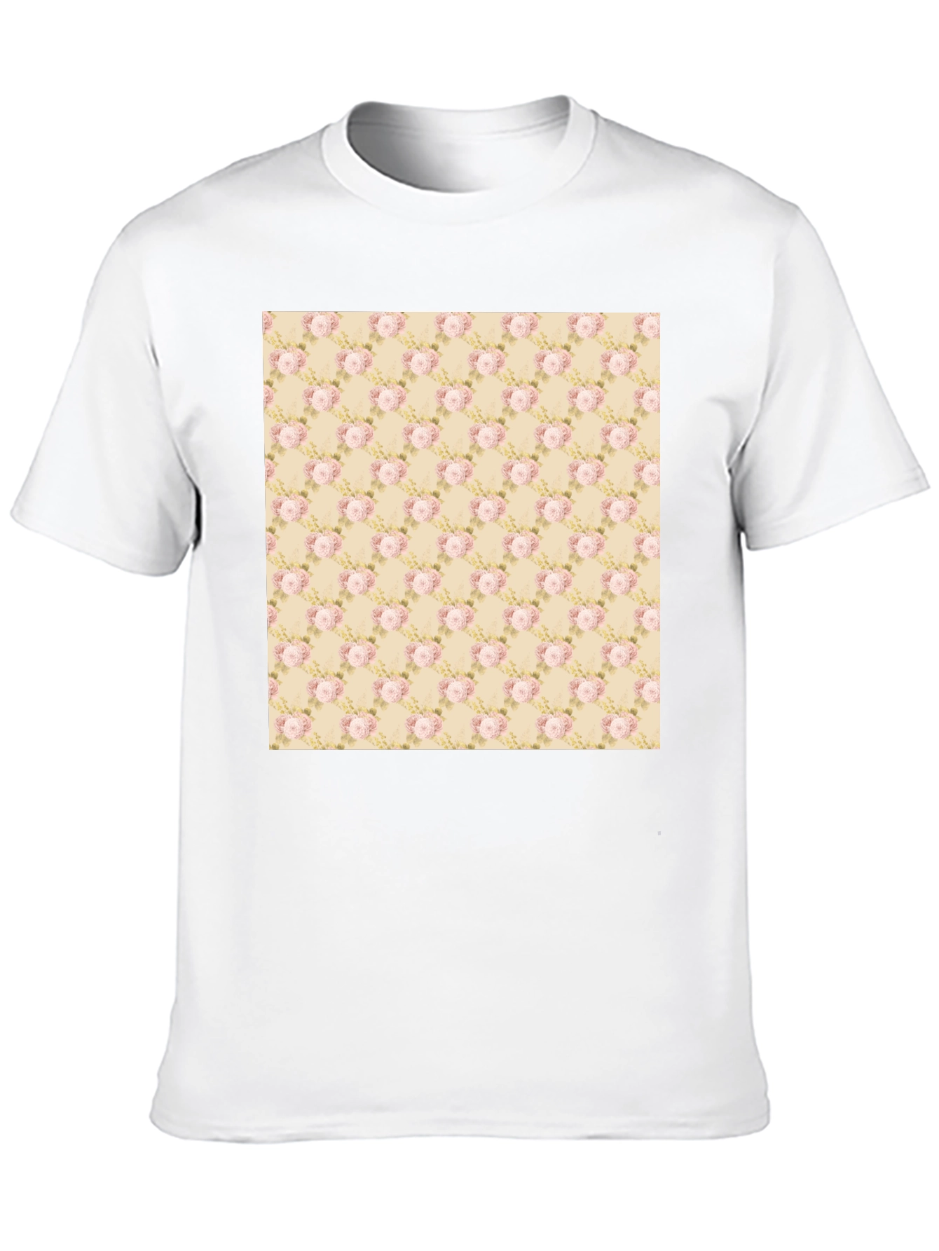 Floral Pattern Black T-Shirt