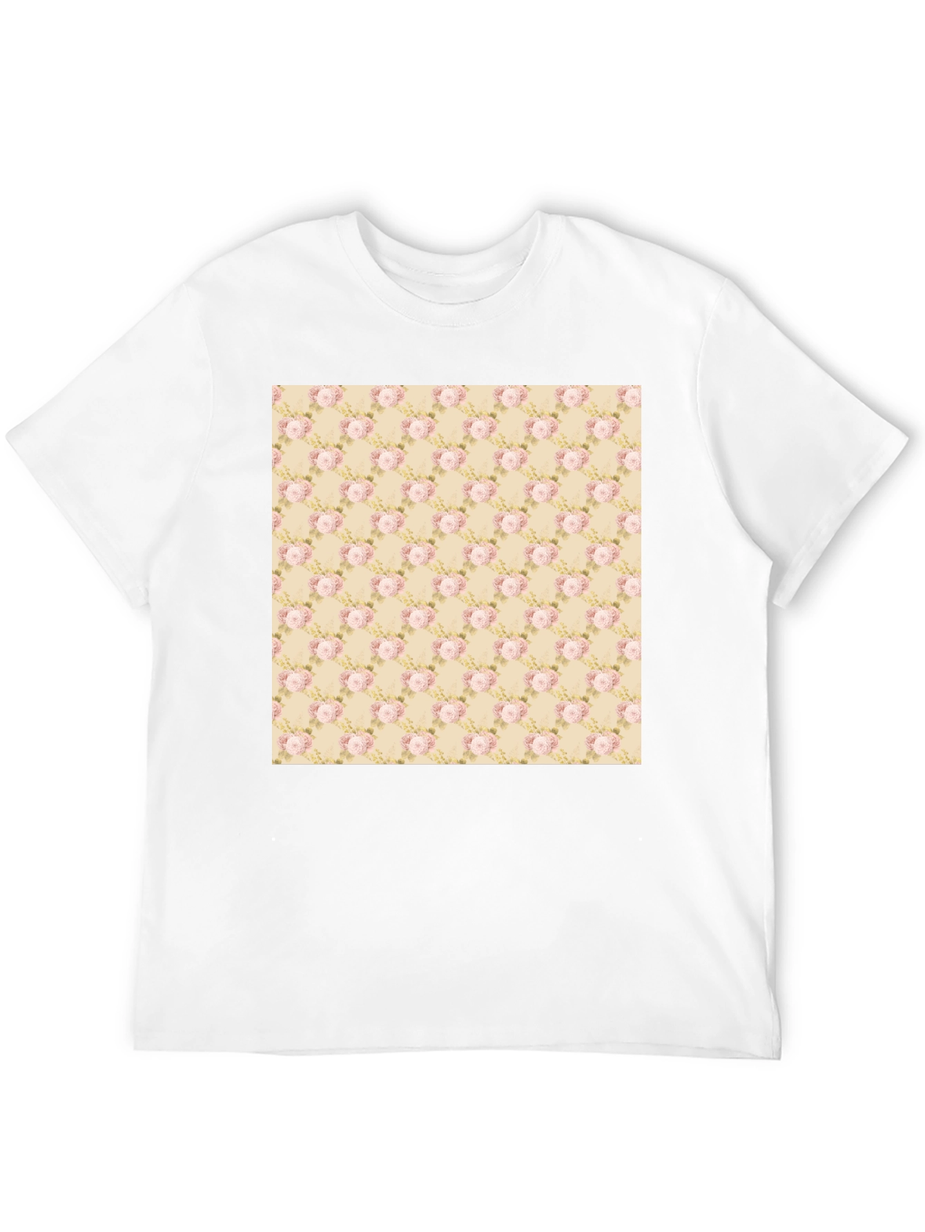Floral Pattern Black T-Shirt