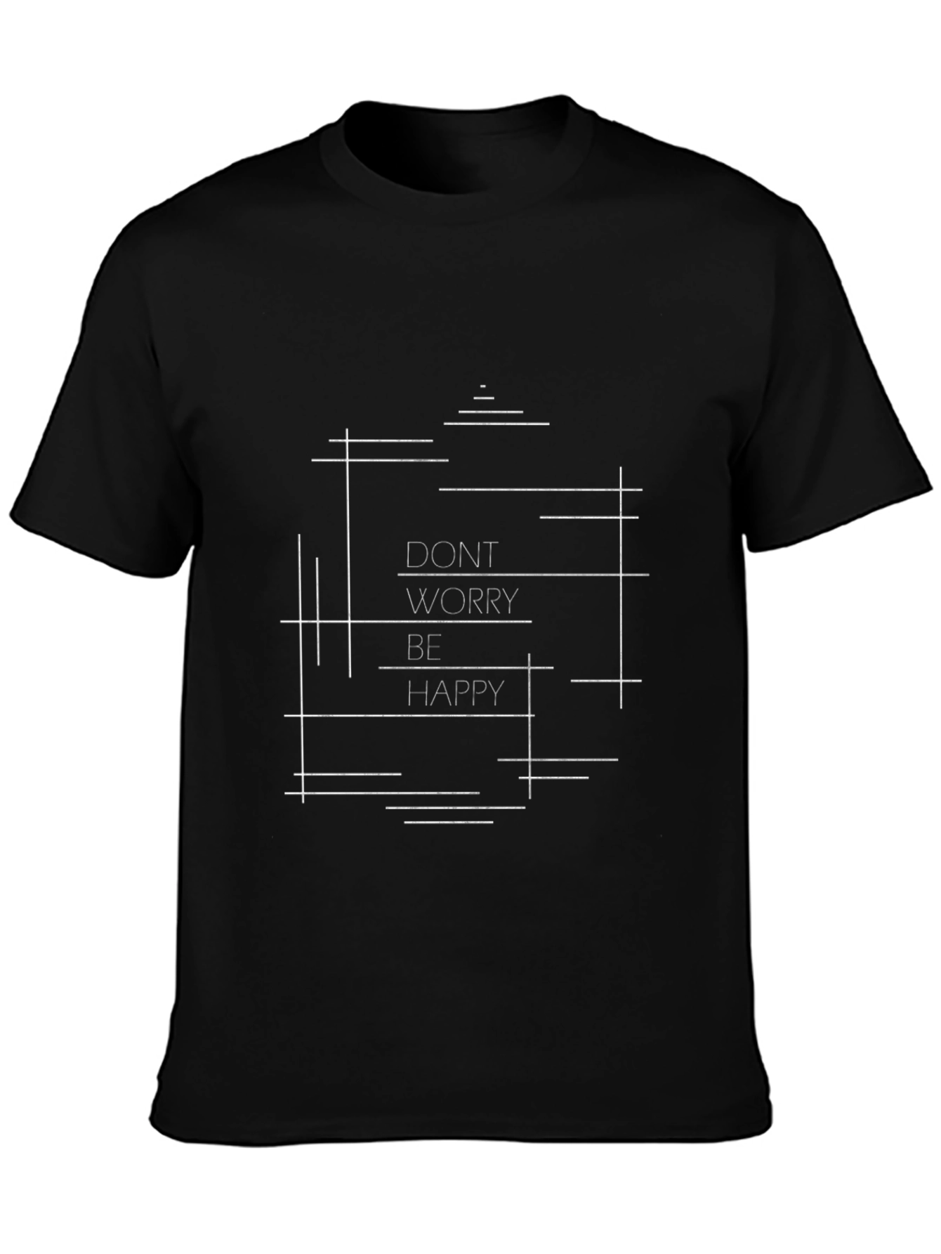 Dont Worry Be Happy Graphic Black T-Shirt