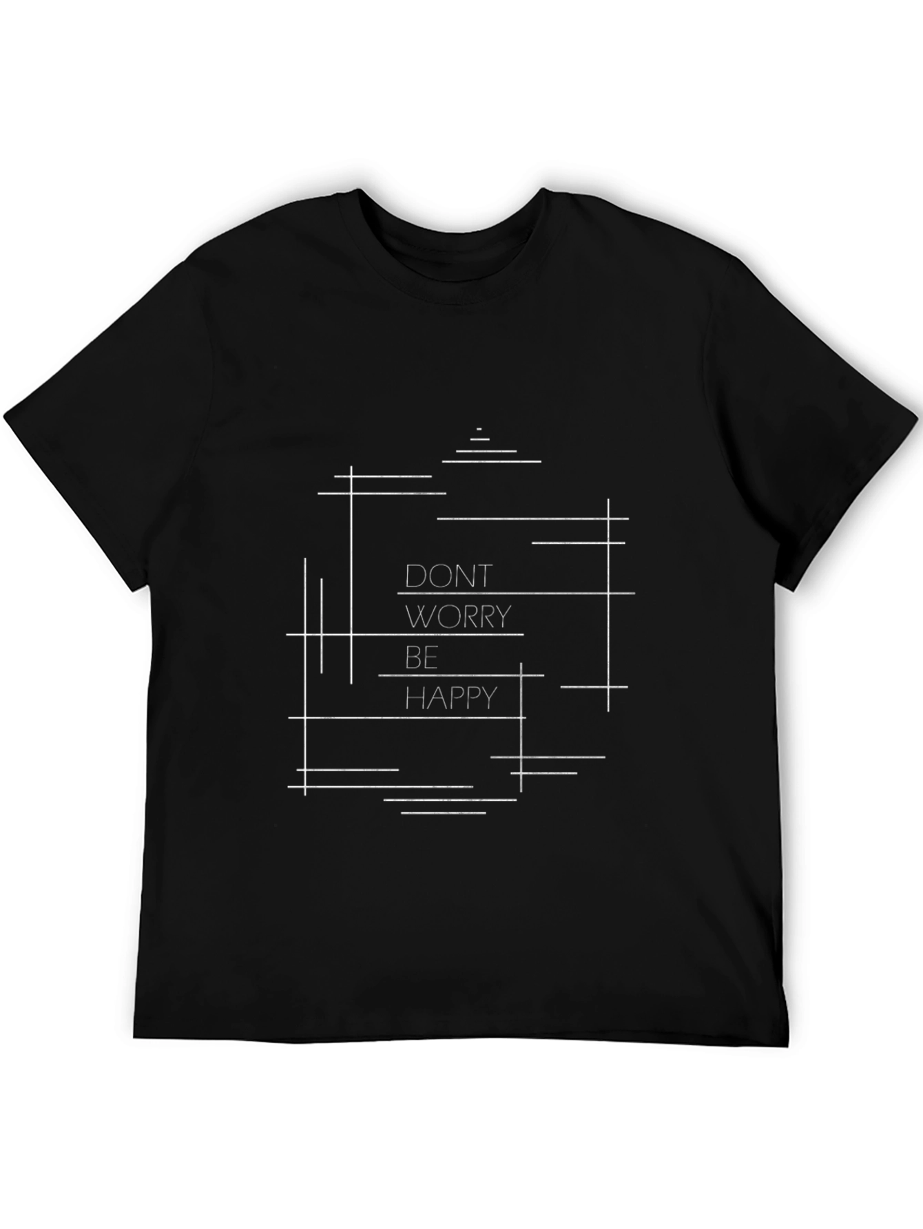 Dont Worry Be Happy Graphic Black T-Shirt