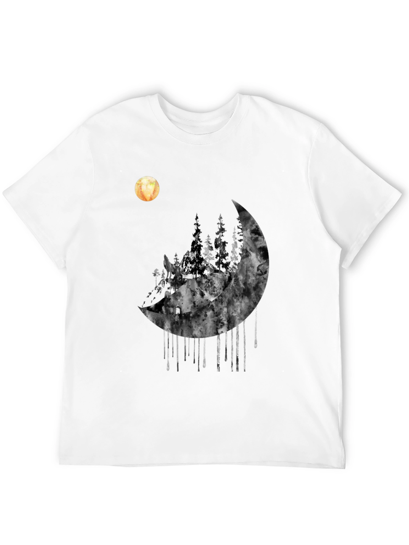 Moonlit Forest Graphic Tee - Black