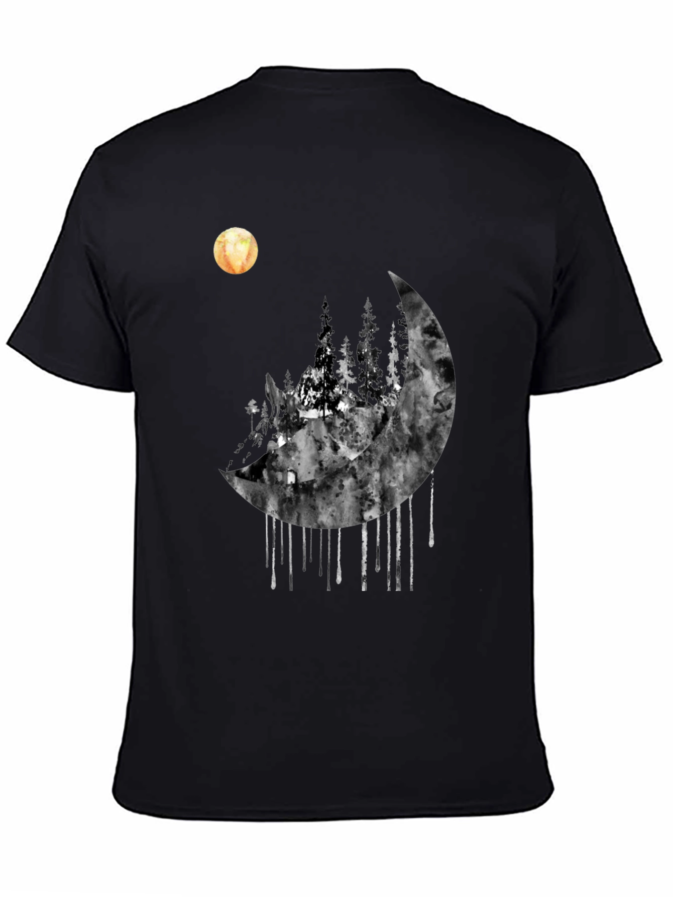 Moonlit Forest Graphic Tee - Black