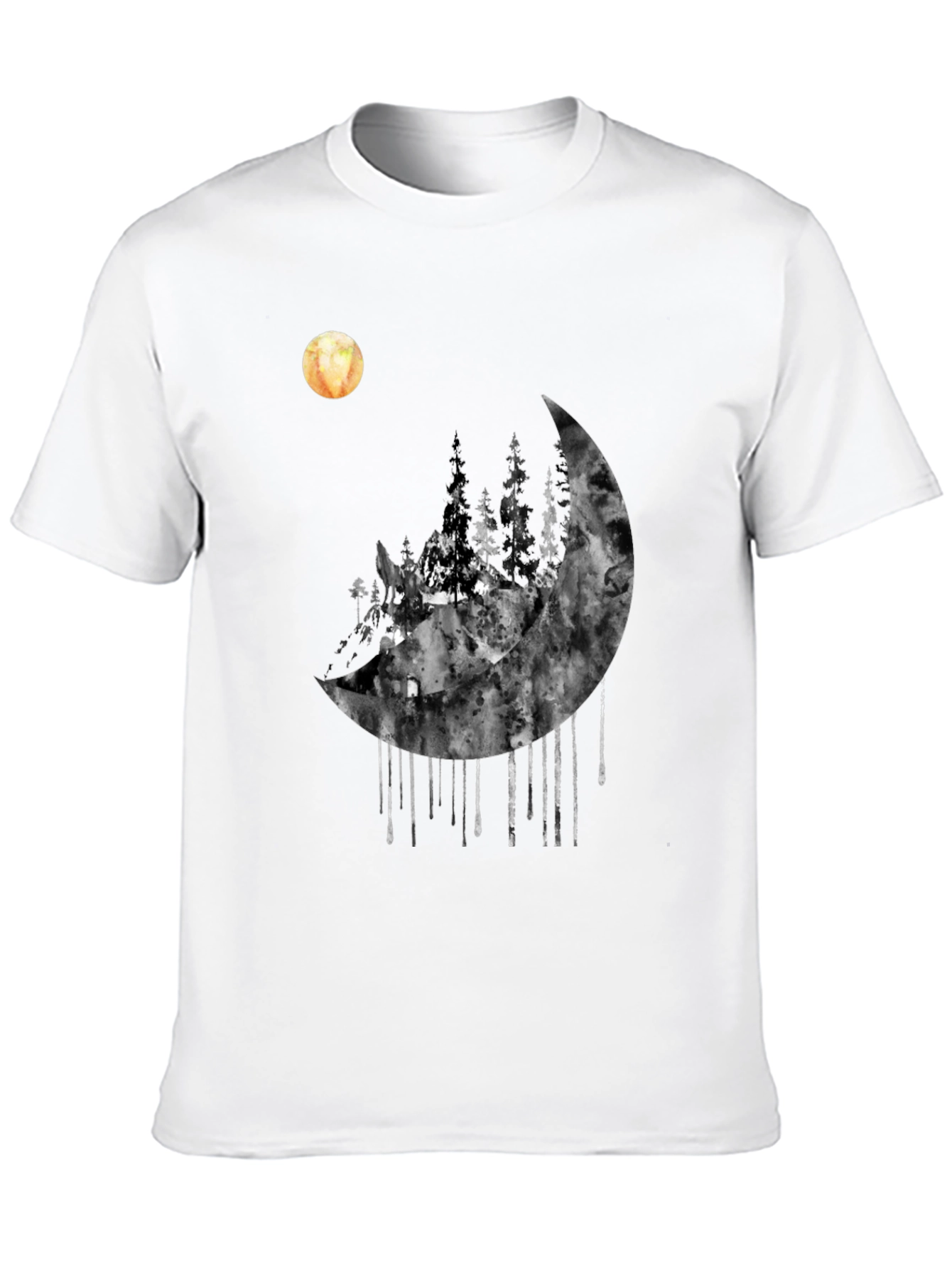 Moonlit Forest Graphic Tee - Black
