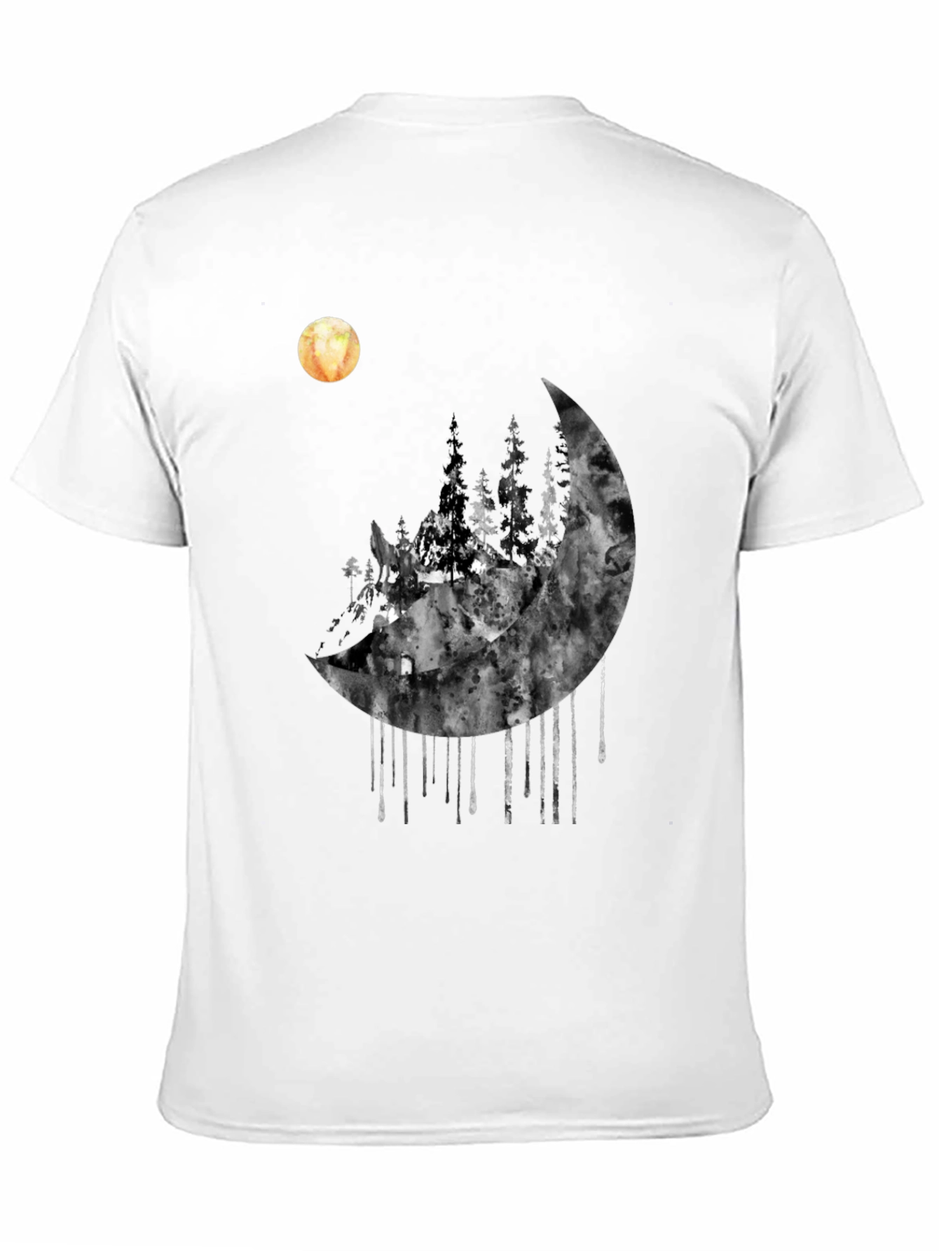 Moonlit Forest Graphic Tee - Black