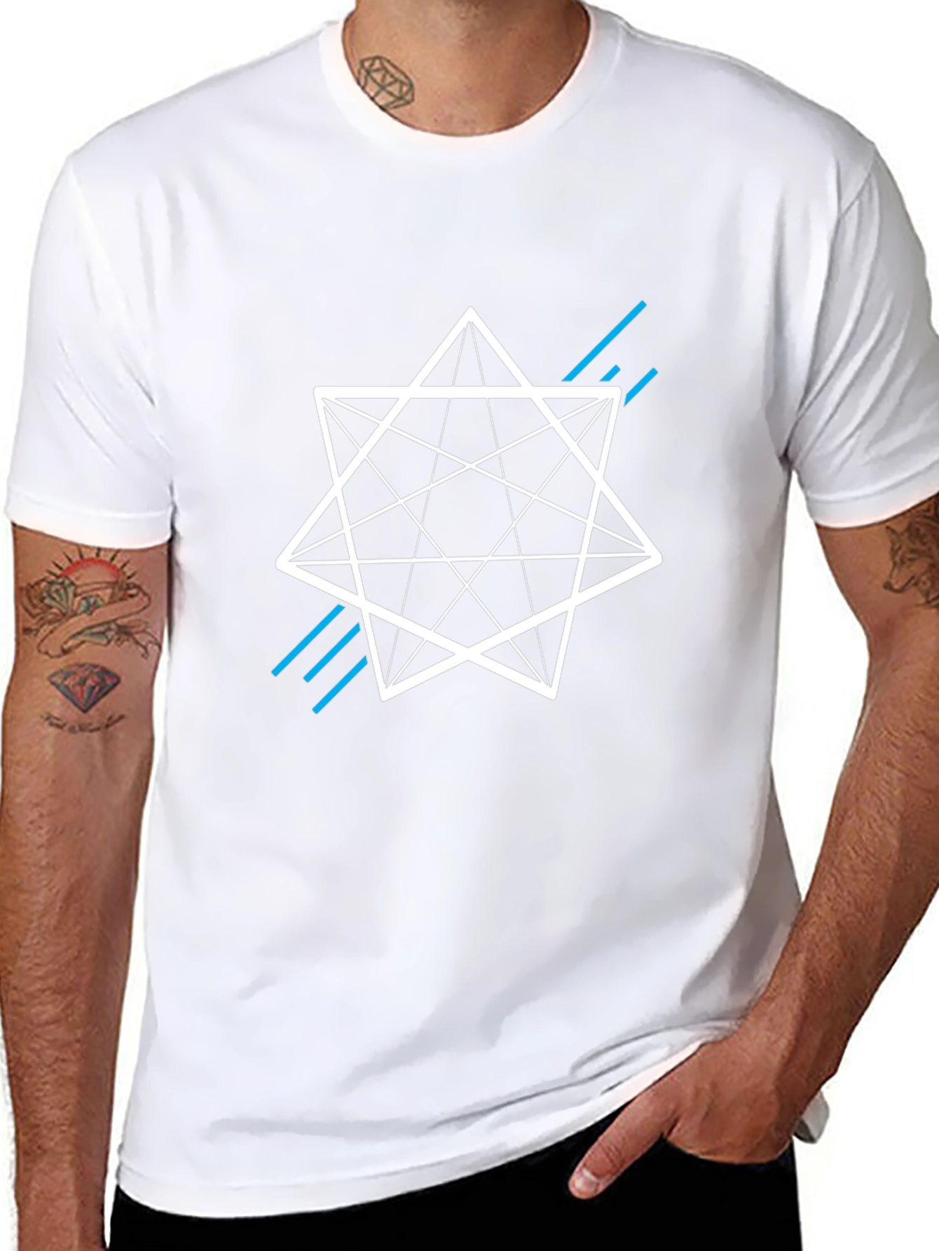 Geometric Star Graphic Tee - Modern Style