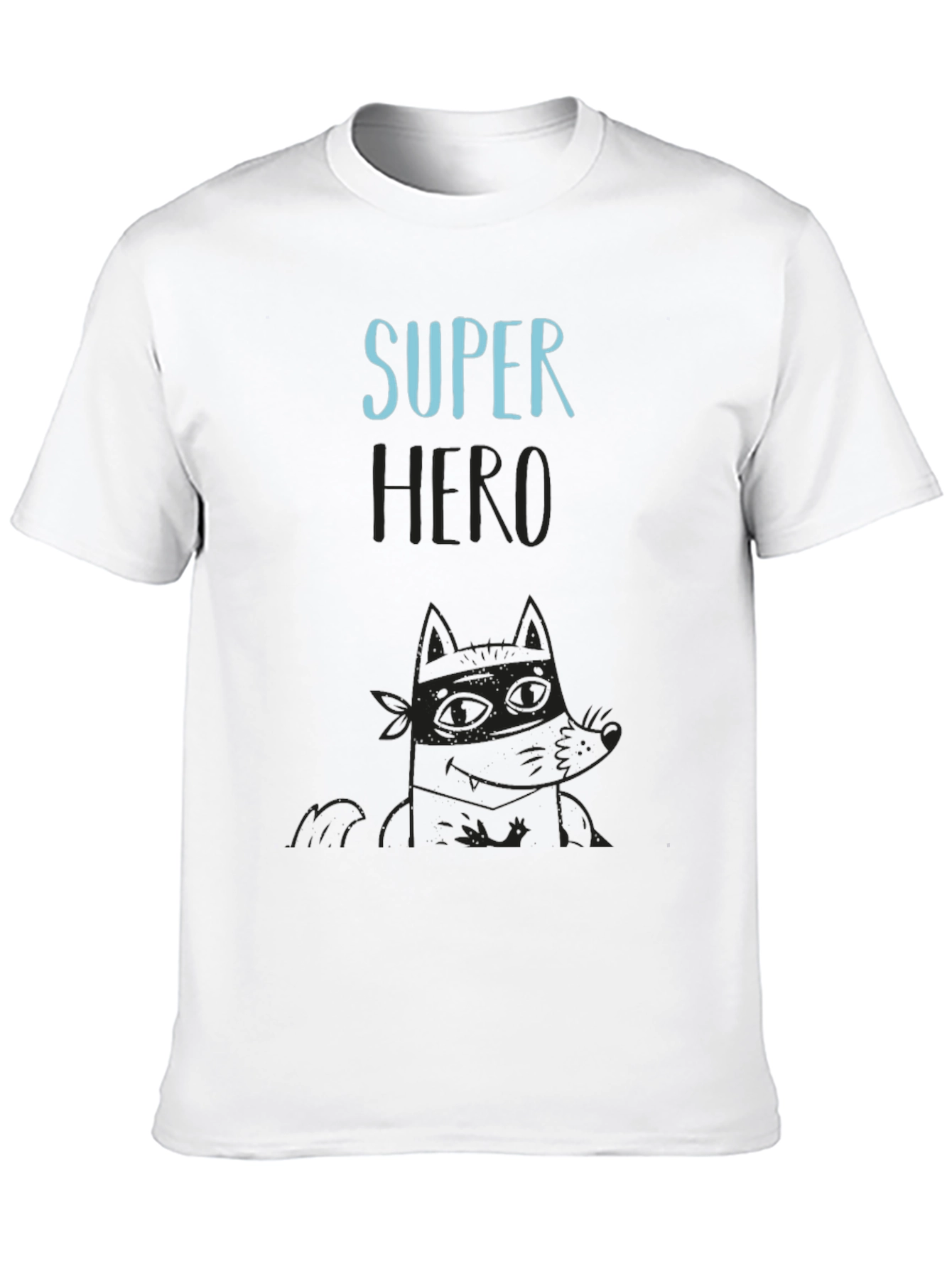 Super Hero Cartoon Graphic Black T-Shirt