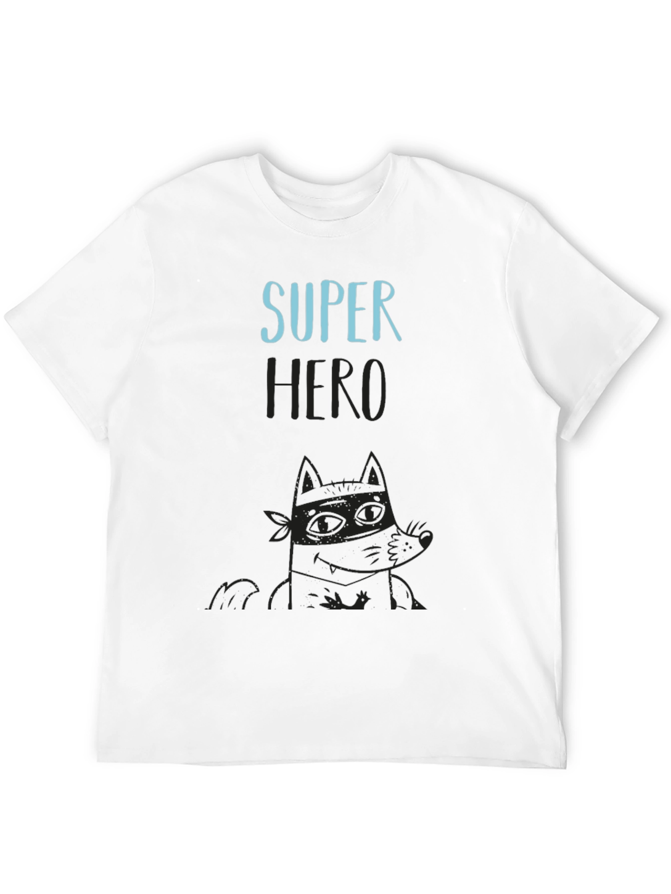 Super Hero Cartoon Graphic Black T-Shirt