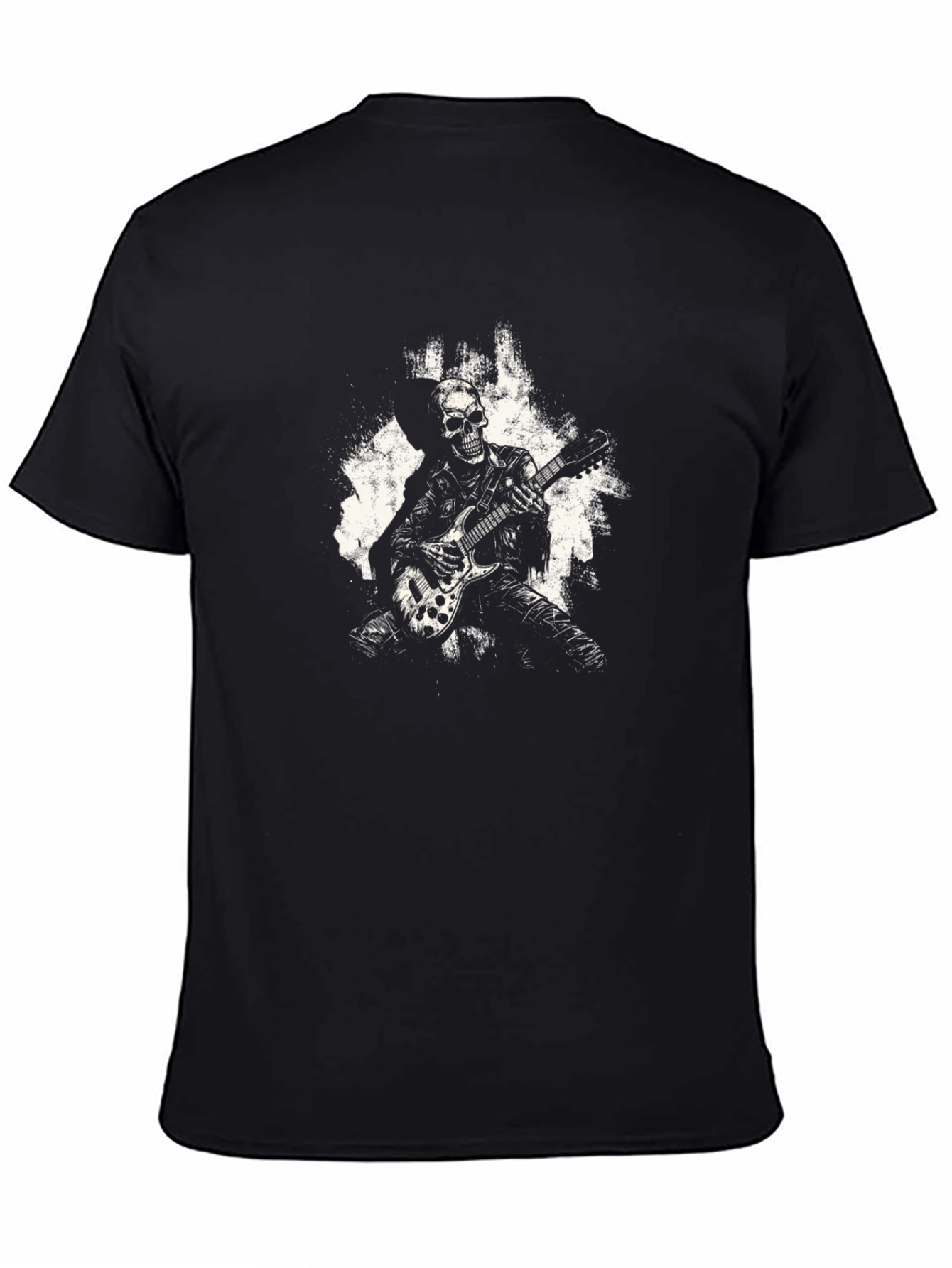 Skeleton Guitarist Graphic Tee - Rock Style