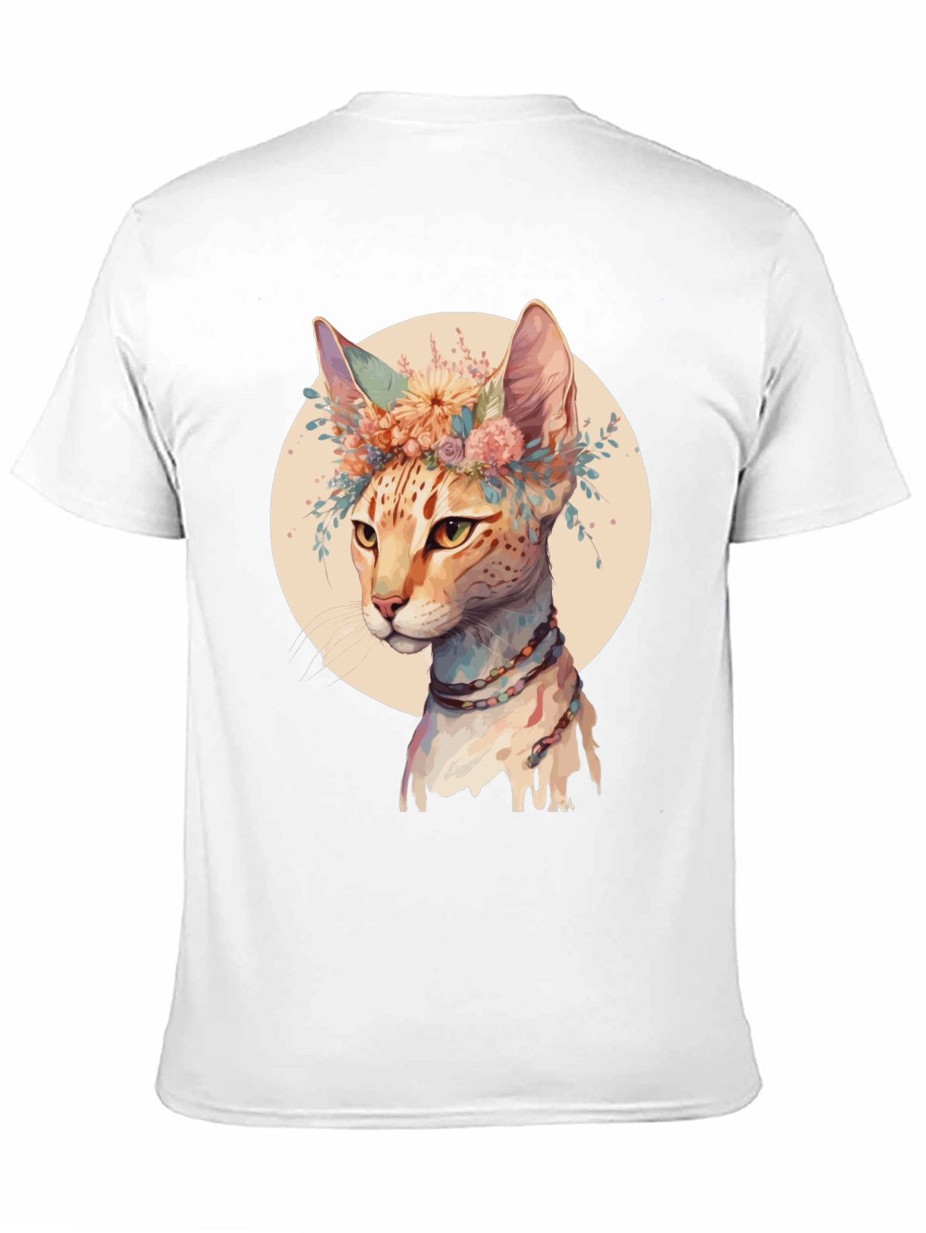 Boho Cat Floral Crown T-Shirt