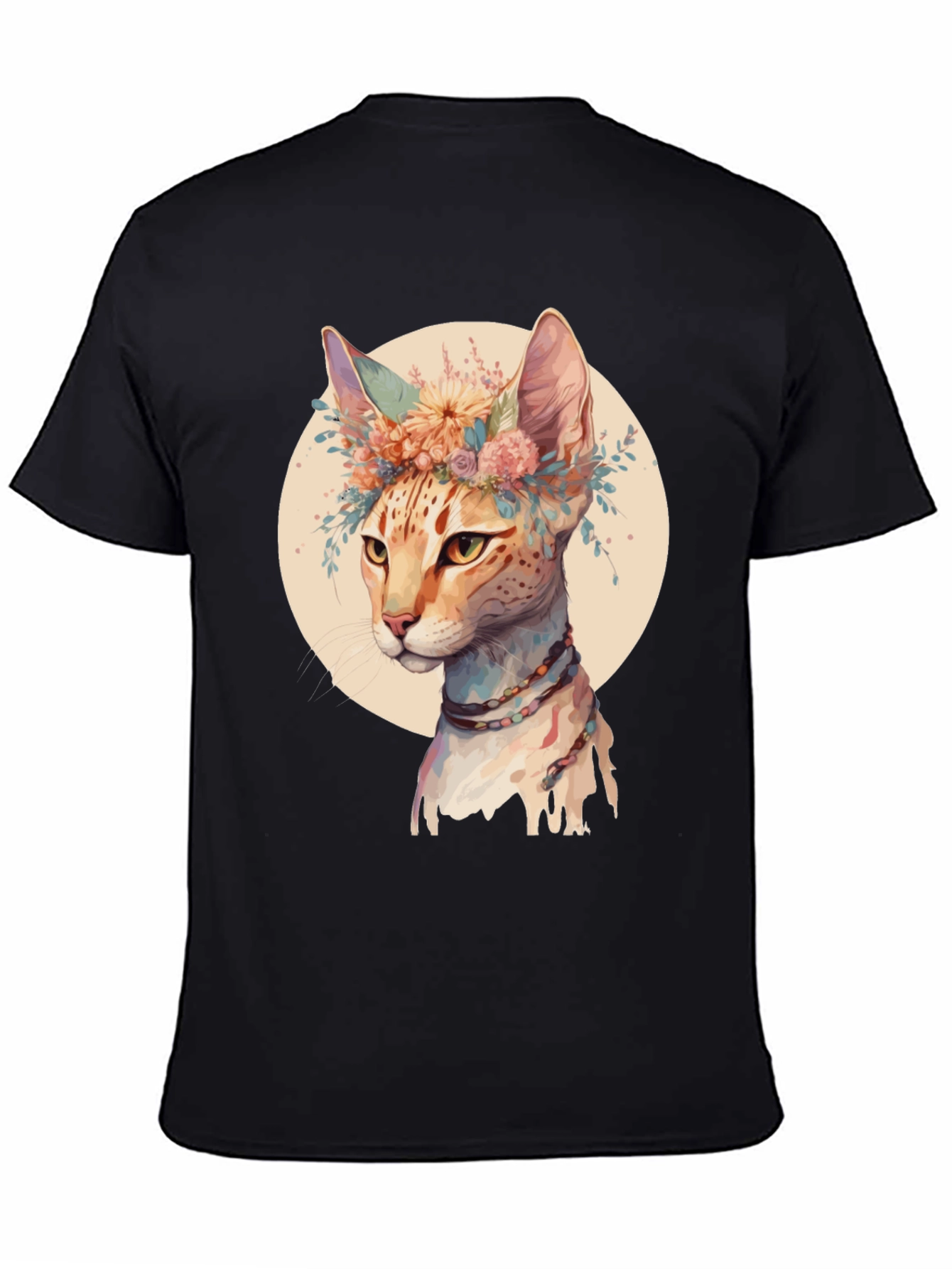 Boho Cat Floral Crown T-Shirt
