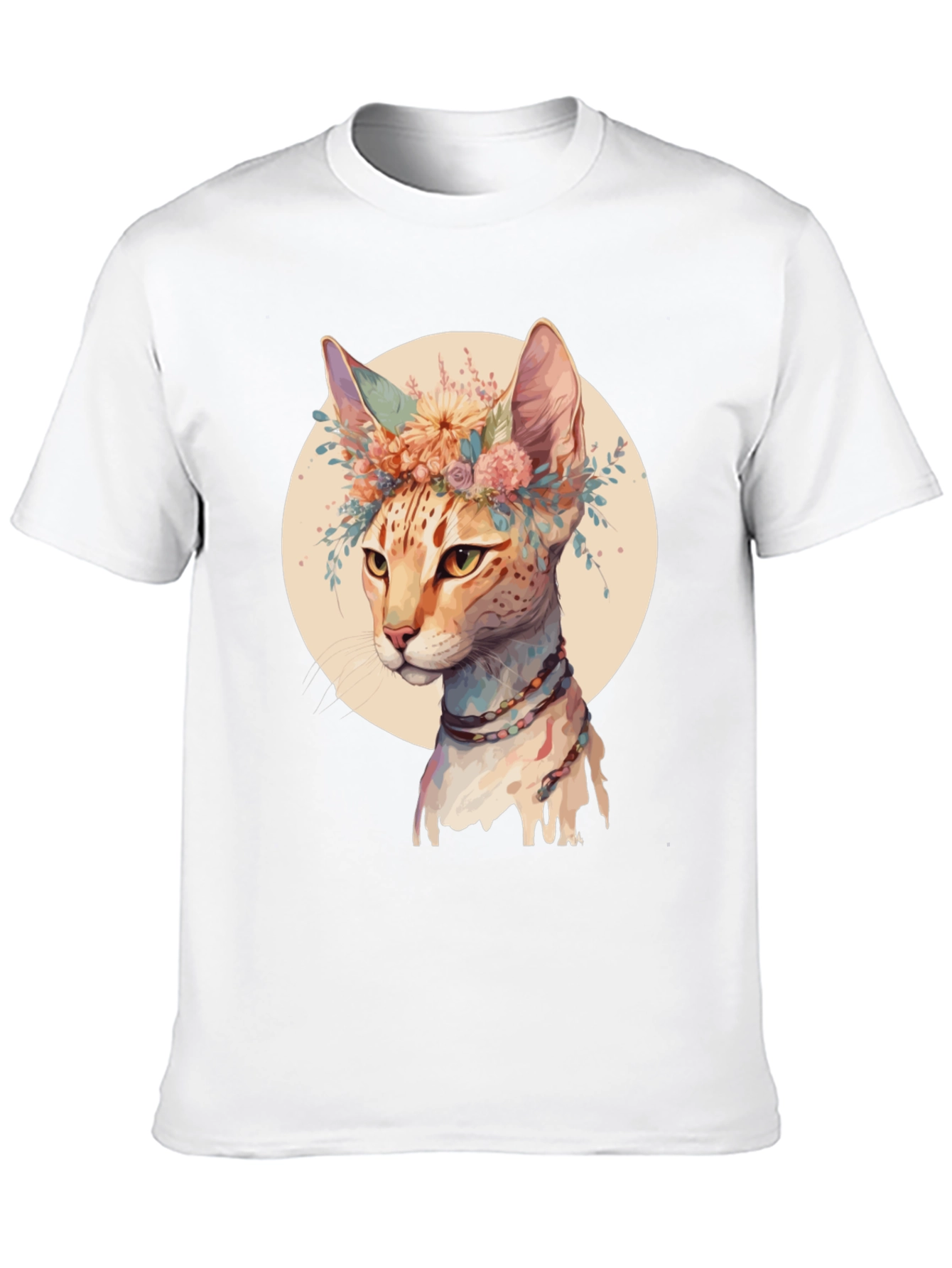 Boho Cat Floral Crown T-Shirt