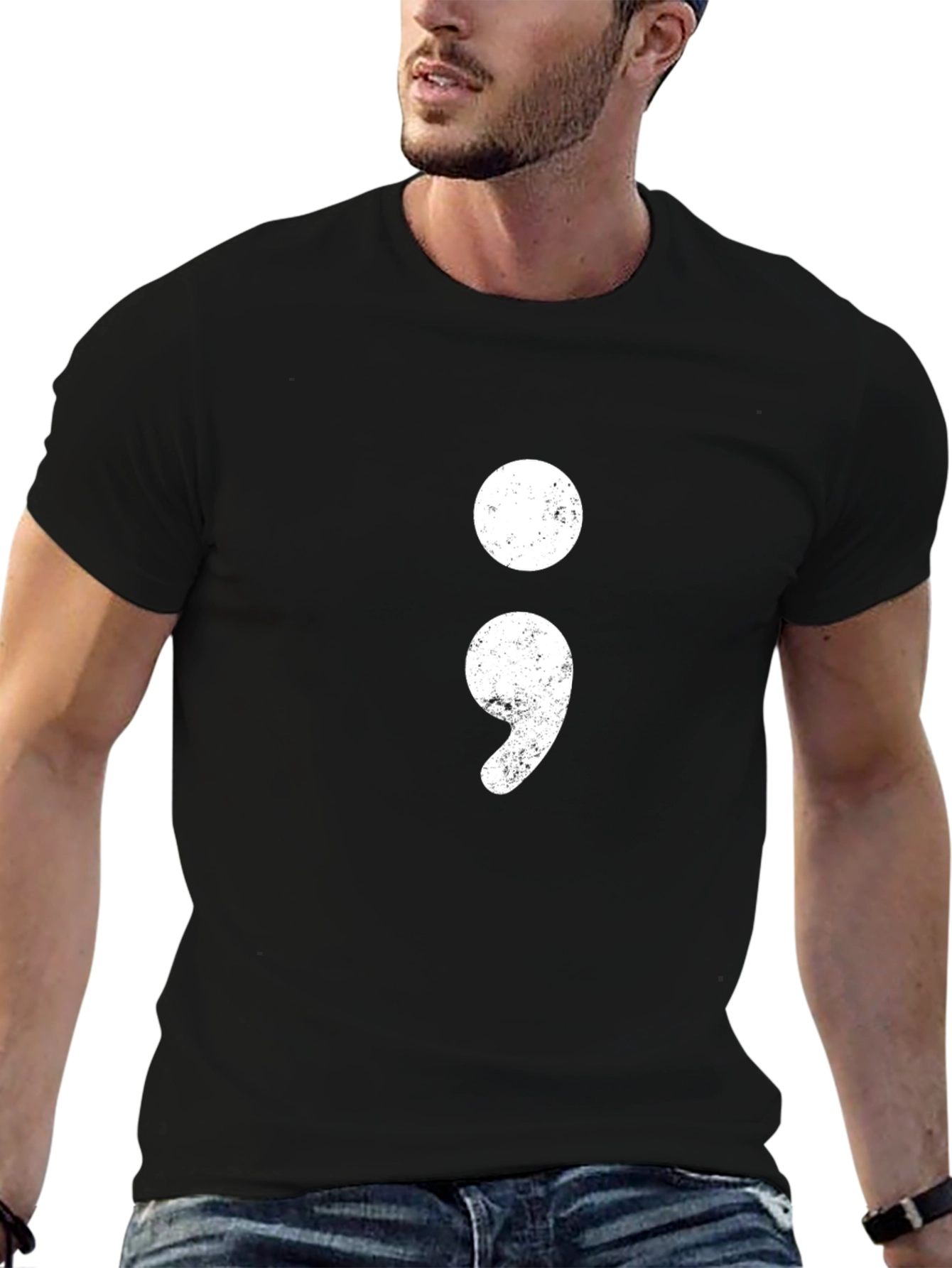 Semicolon Graphic Tee - Black