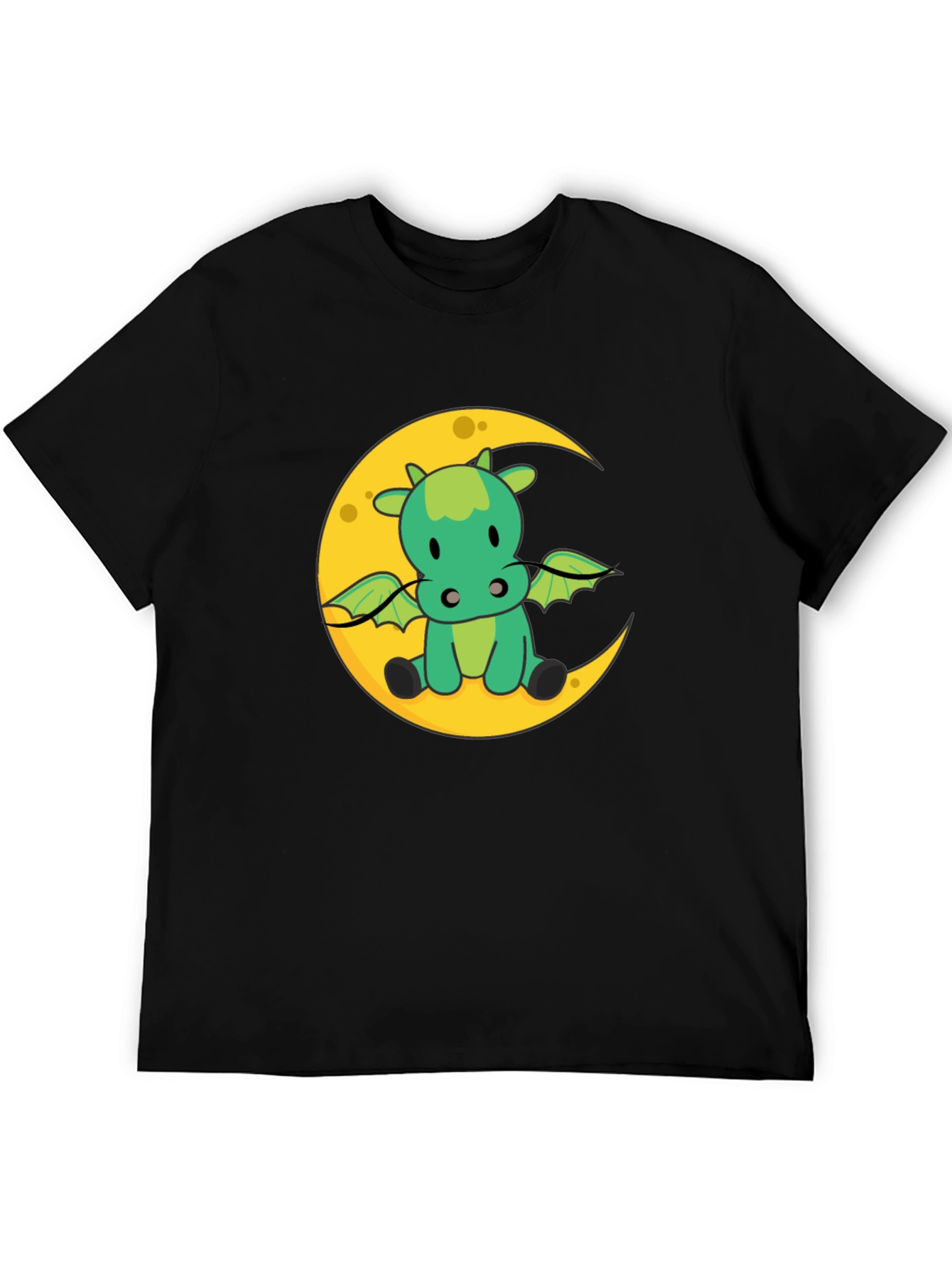 Cute Dragon on Moon Graphic T-Shirt