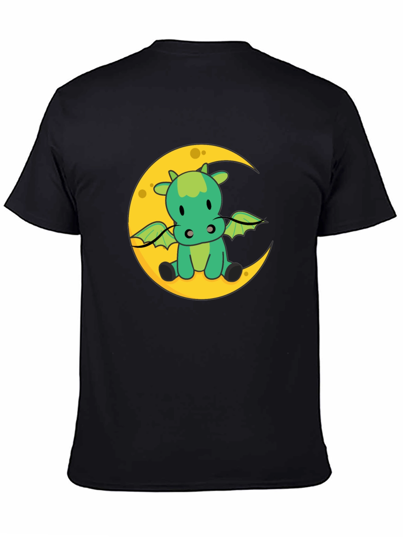 Cute Dragon on Moon Graphic T-Shirt