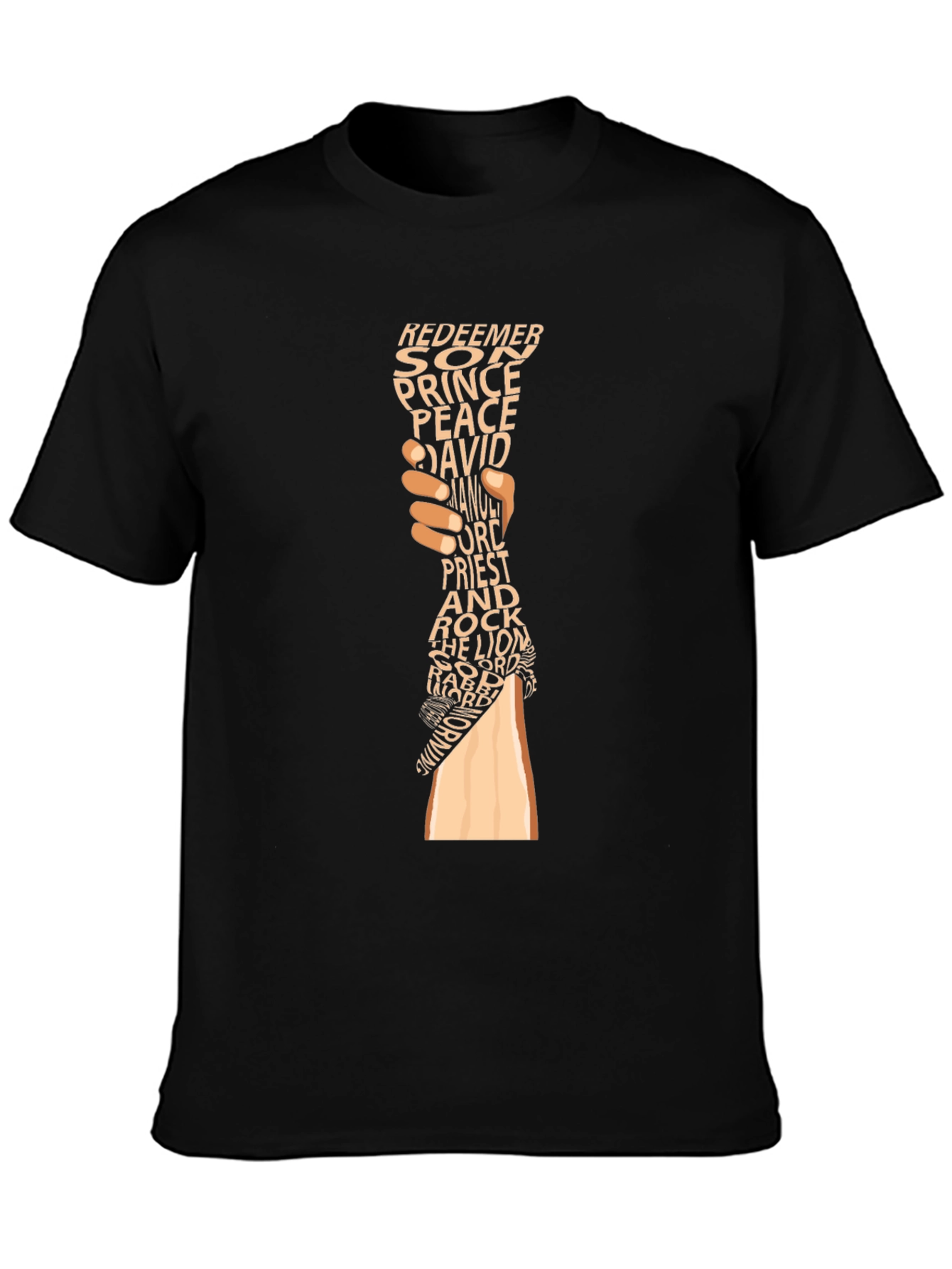 Religious Word Art Graphic Tee - Black