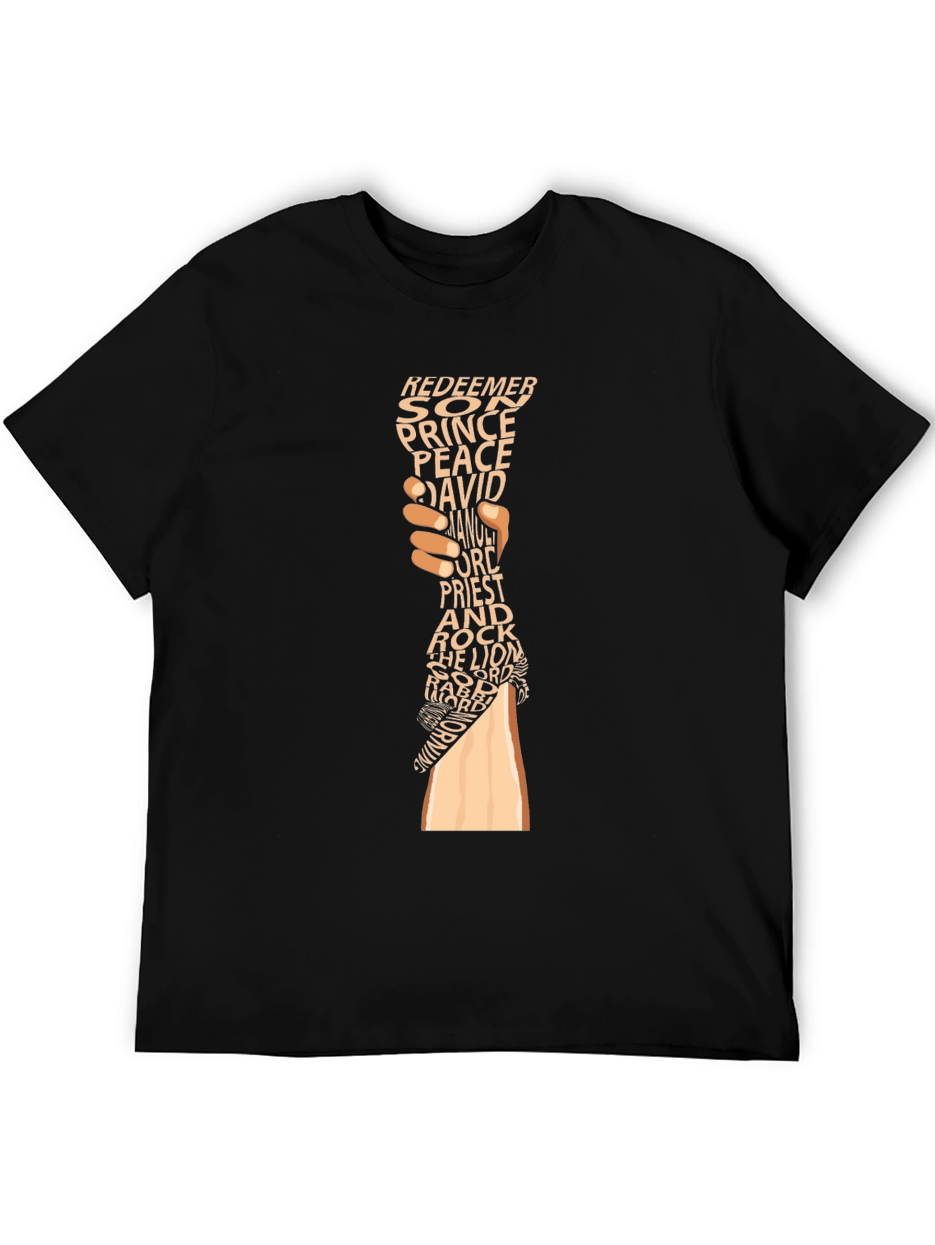 Religious Word Art Graphic Tee - Black