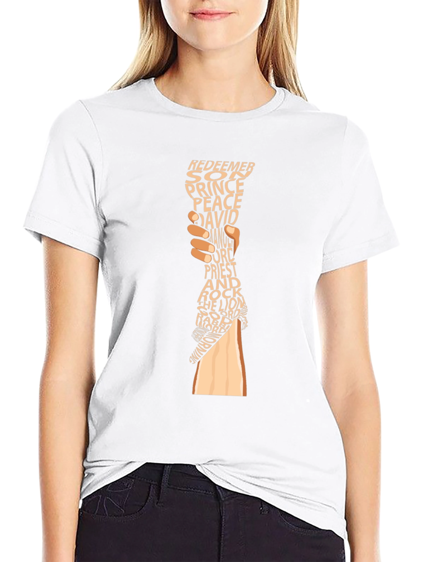 Religious Word Art Graphic Tee - Black