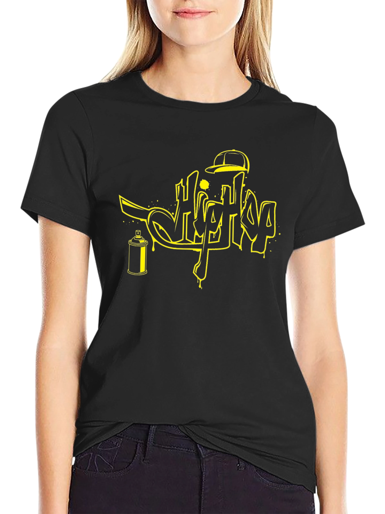 Hip Hop Graffiti Style Black T-Shirt