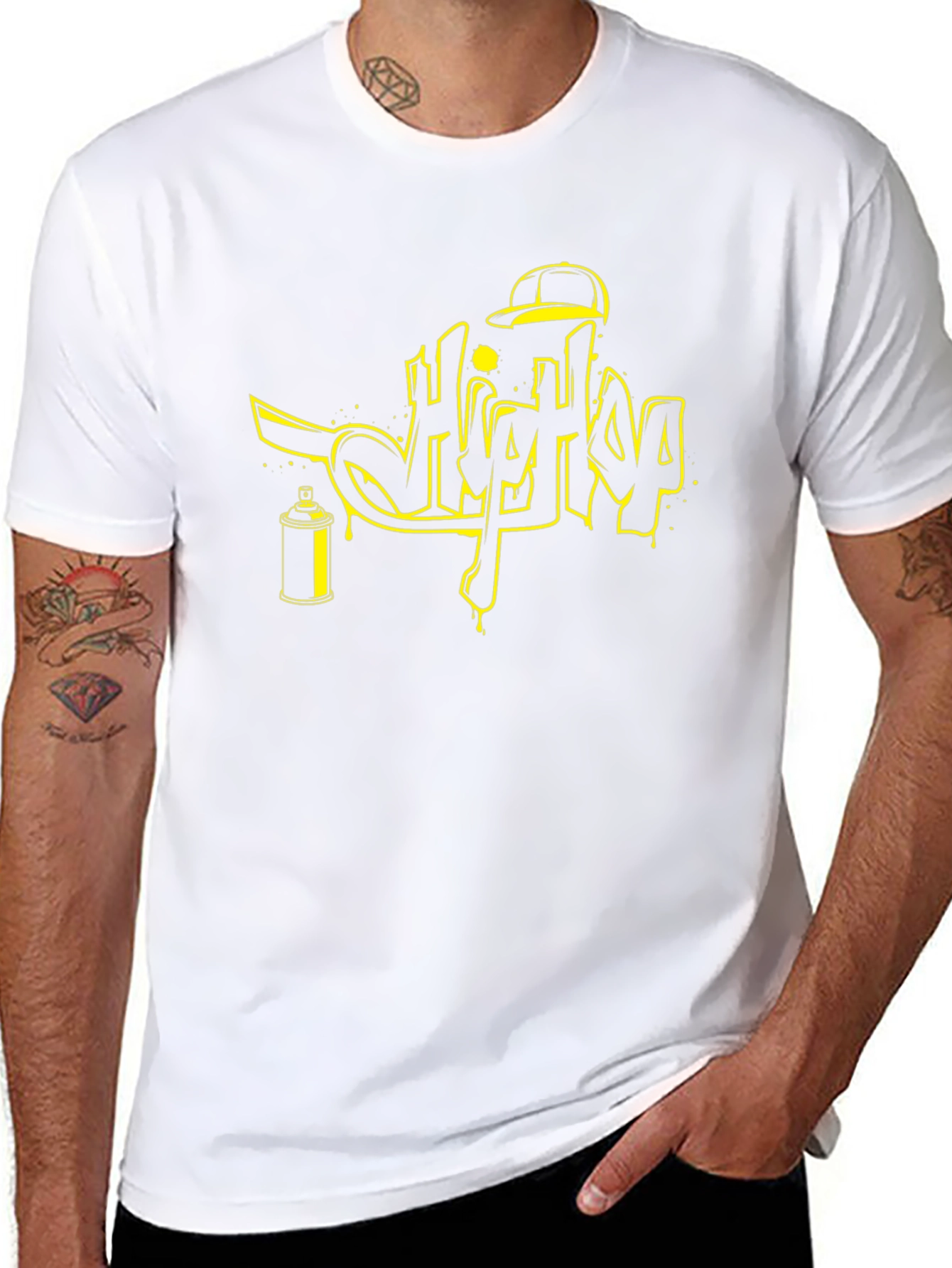 Hip Hop Graffiti Style Black T-Shirt