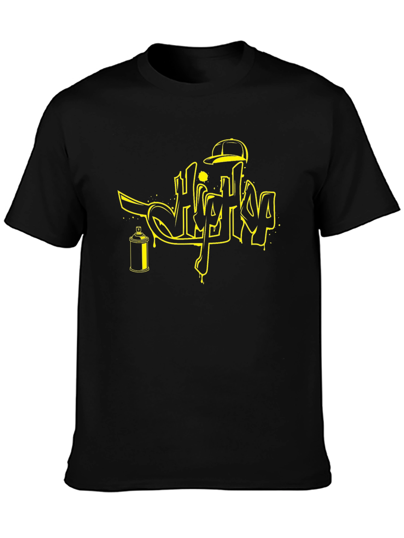 Hip Hop Graffiti Style Black T-Shirt