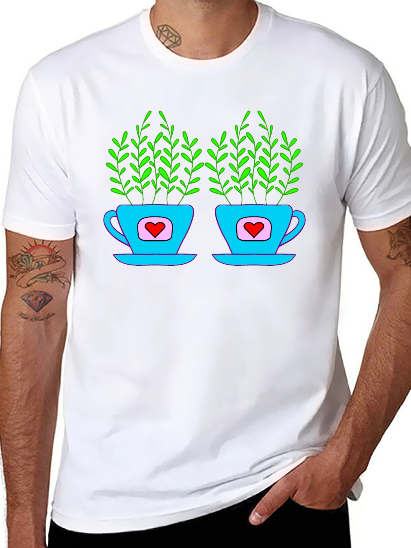Heart Tea Cups T-Shirt