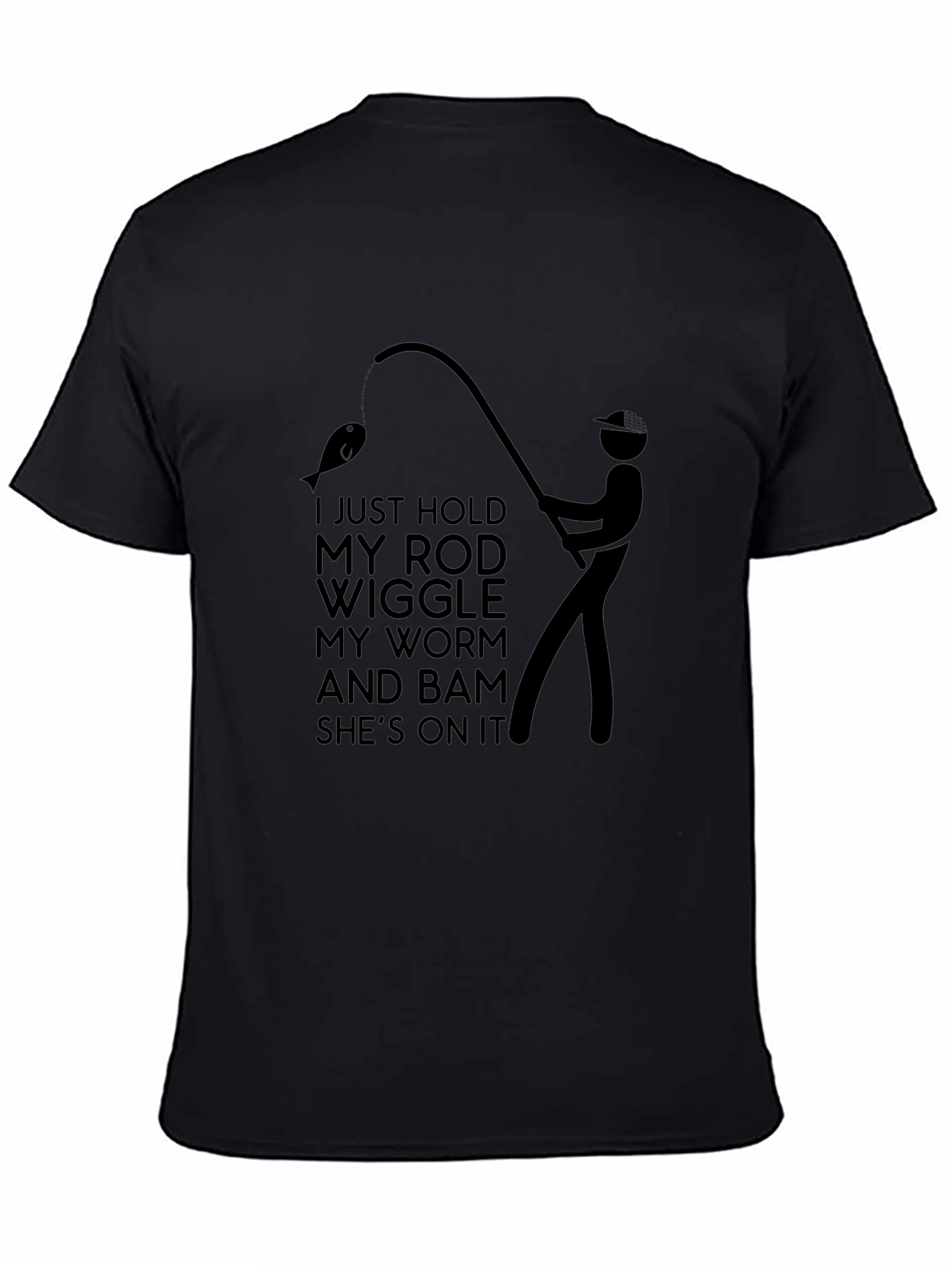 Fishing Humor T-Shirt: Rod Worm and Bam!